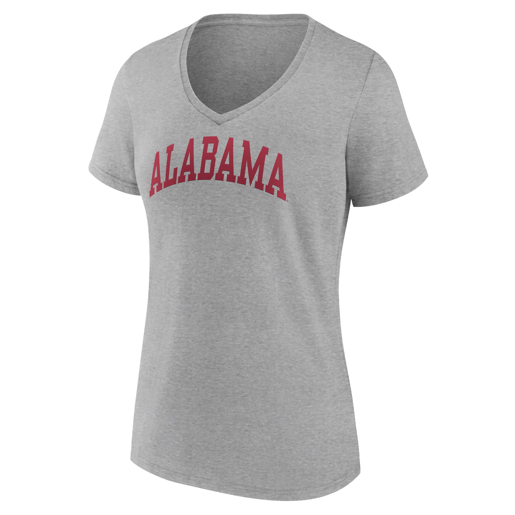 Women's Fanatics Heather Gray Alabama Crimson Tide Basic Arch V-Neck T-Shirt