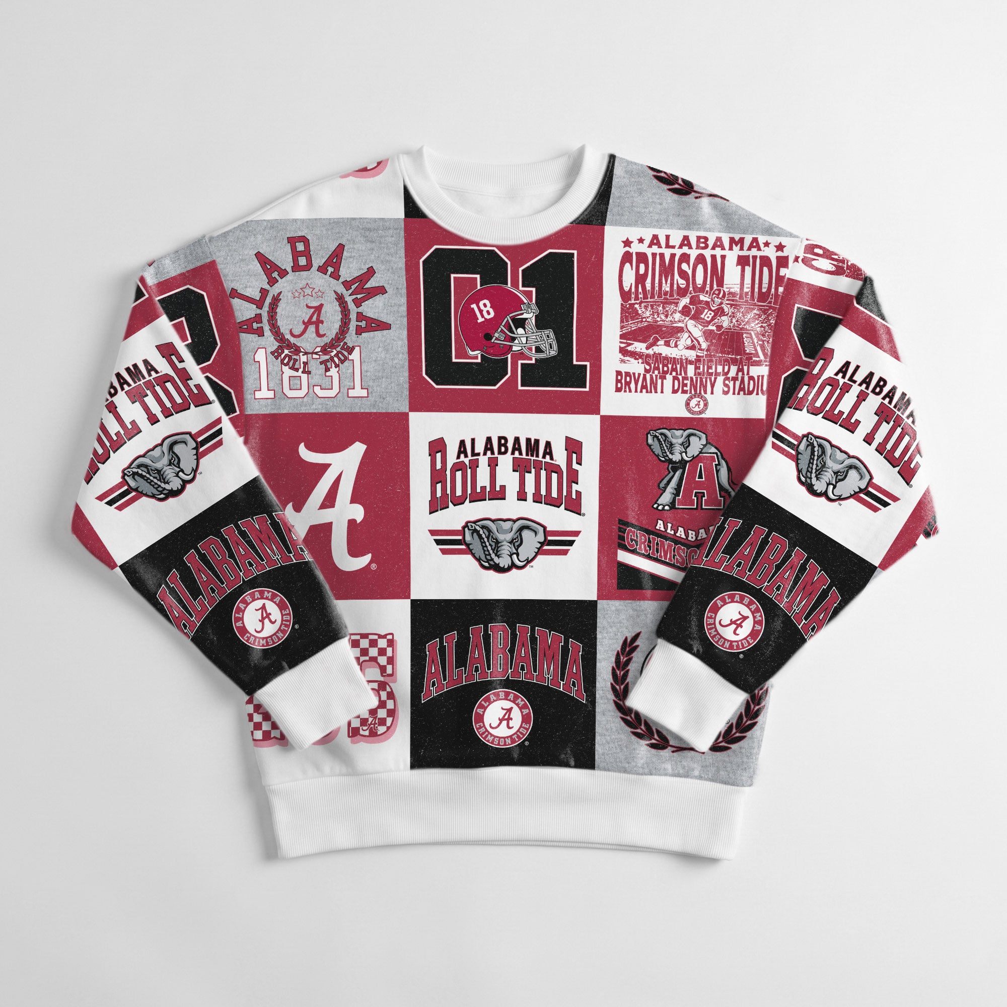 Pull à manches longues patchwork « Gameday Couture » ​​pour femme, motif Alabama Crimson Tide Highlight Reel