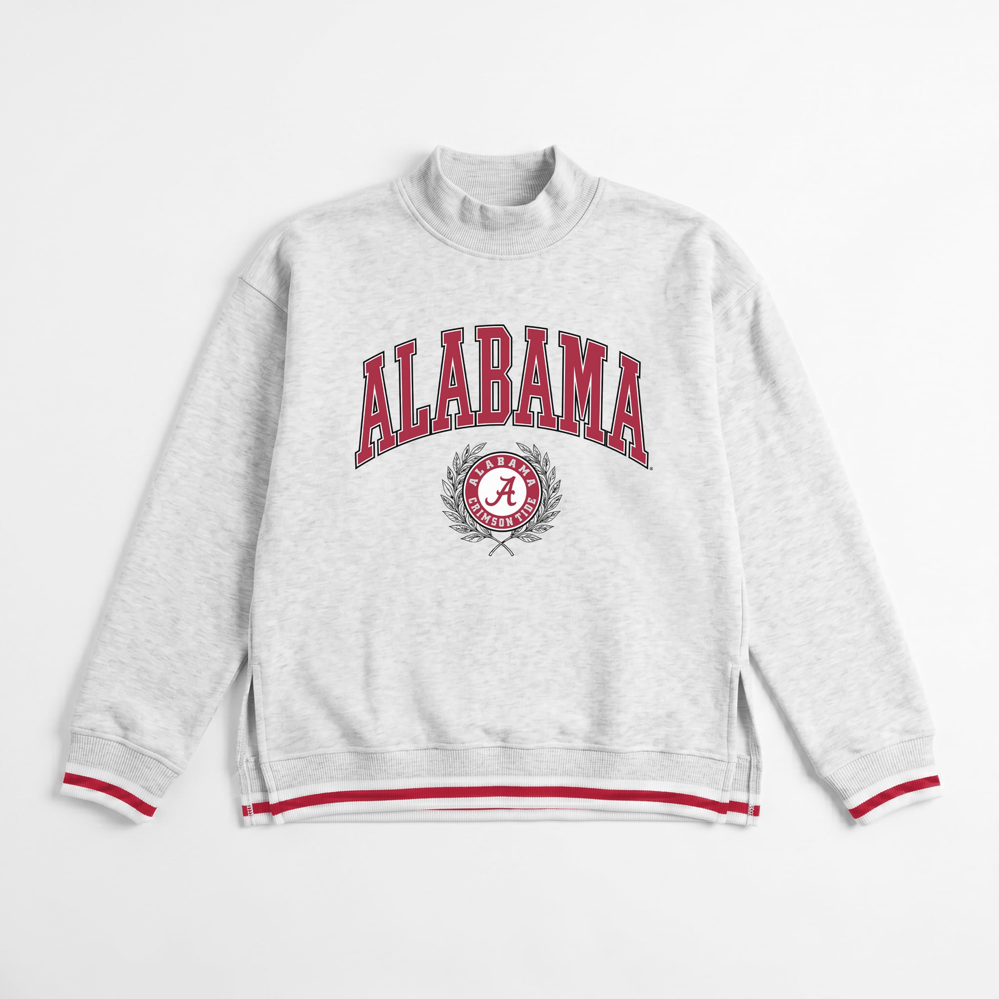 Women's Gameday Couture Gray Alabama Crimson Tide Rally Point Contrast Stripe Mock Neck Sweatshirt