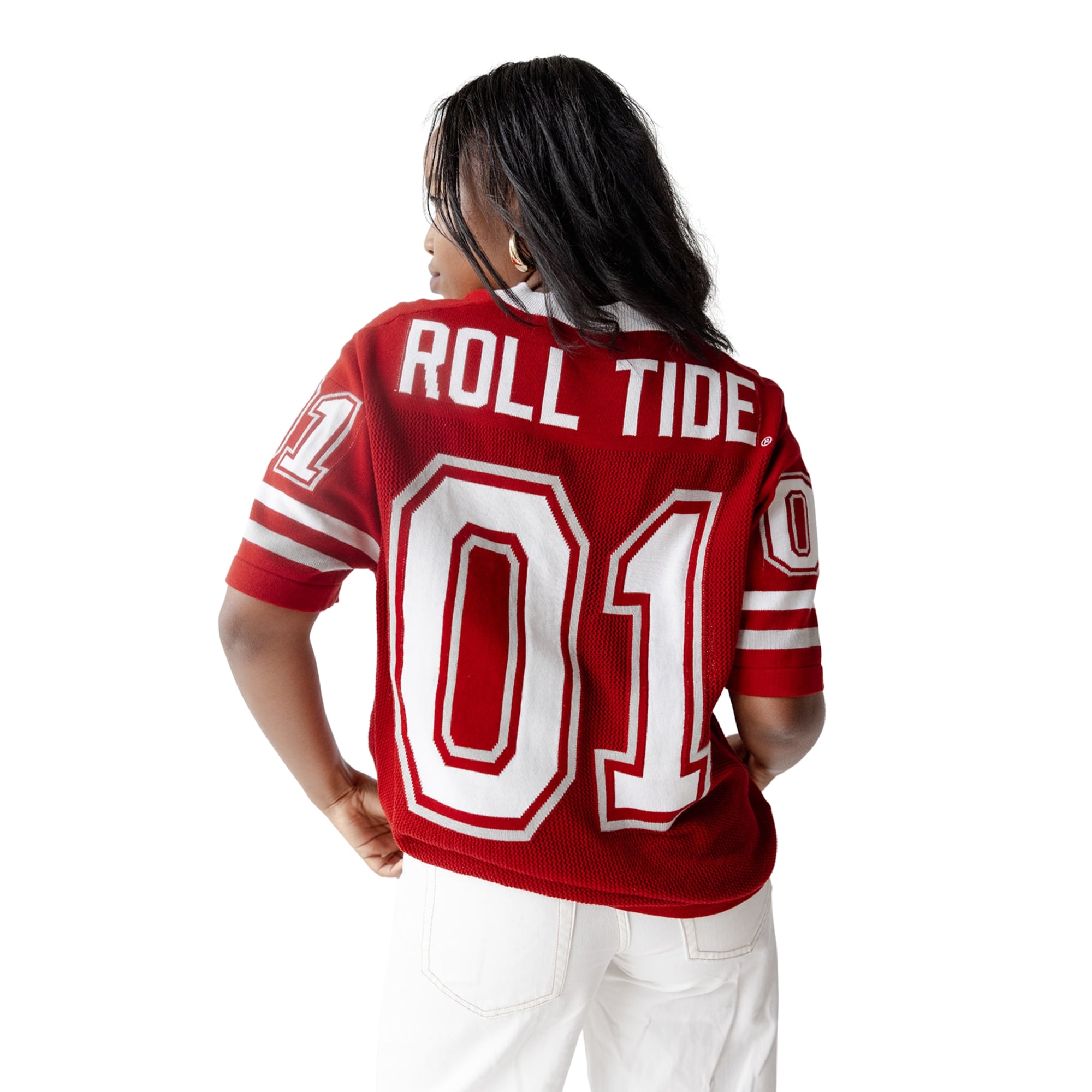 Pull de football américain tricoté Crimson Alabama Tide pour femmes