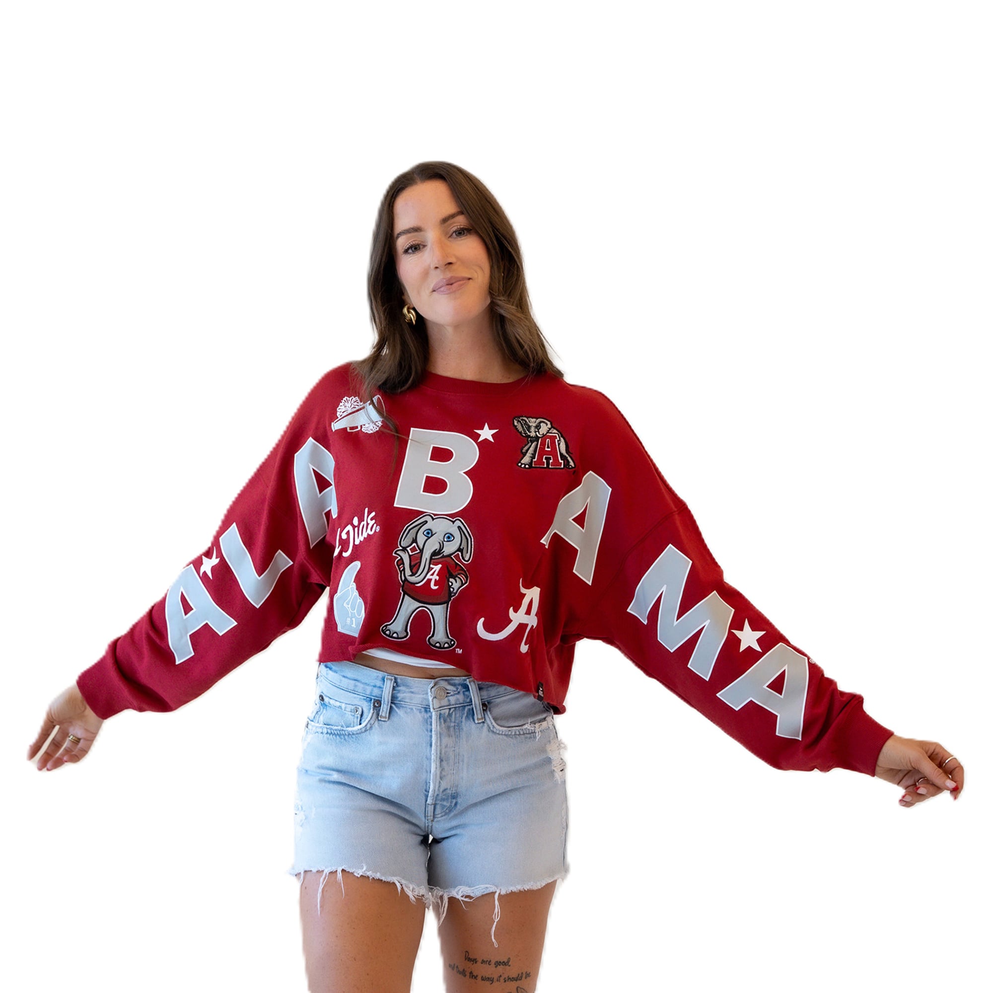 Sweat-shirt à écusson Crimson Tide de l'Alabama pour femmes, style Alabama, avec patch Phipps, les jours match.