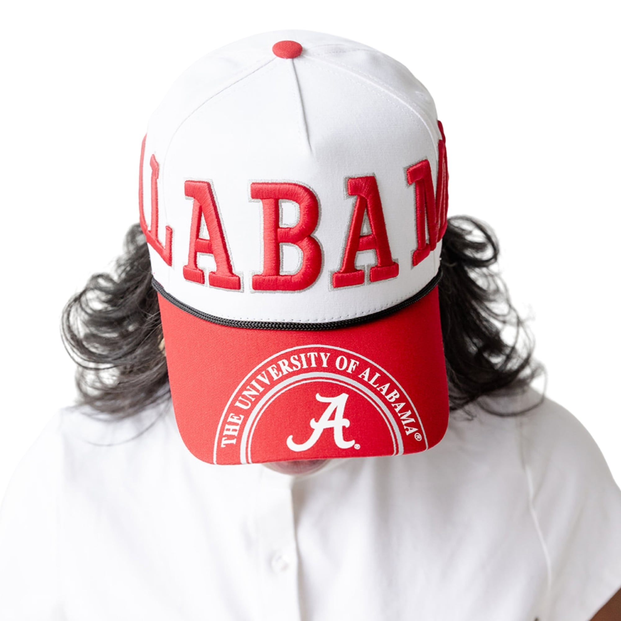 Women's Gameday Social White/Crimson Alabama Crimson Tide Five-Panel Rope Away Adjustable Hat