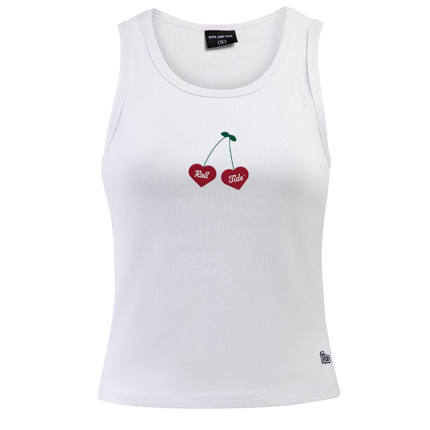 Débardeur court côtelé blanc Alabama Crimson Tide pour femme, de la marque Hype and Vice.