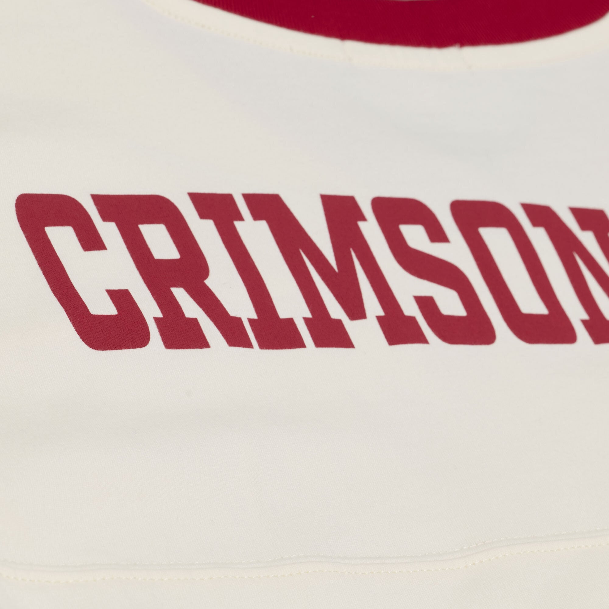 Women's Mitchell & Ness Cream Alabama Crimson Tide Retro Roots Crop Boxy Yoke T-Shirt