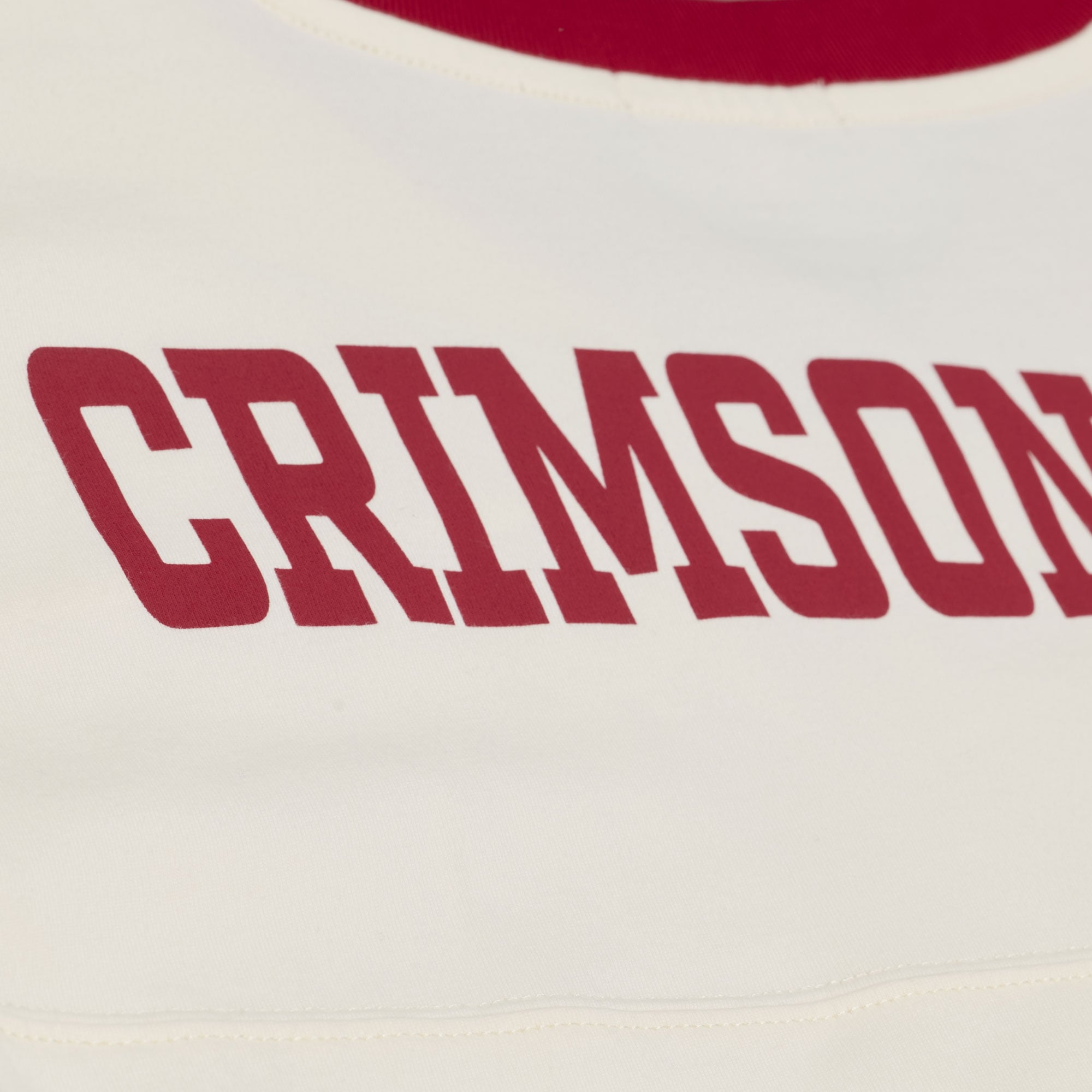 T-shirt court à empiècement carré Mitchell & Ness crème pour femme, Alabama Crimson Tide, style rétro Roots