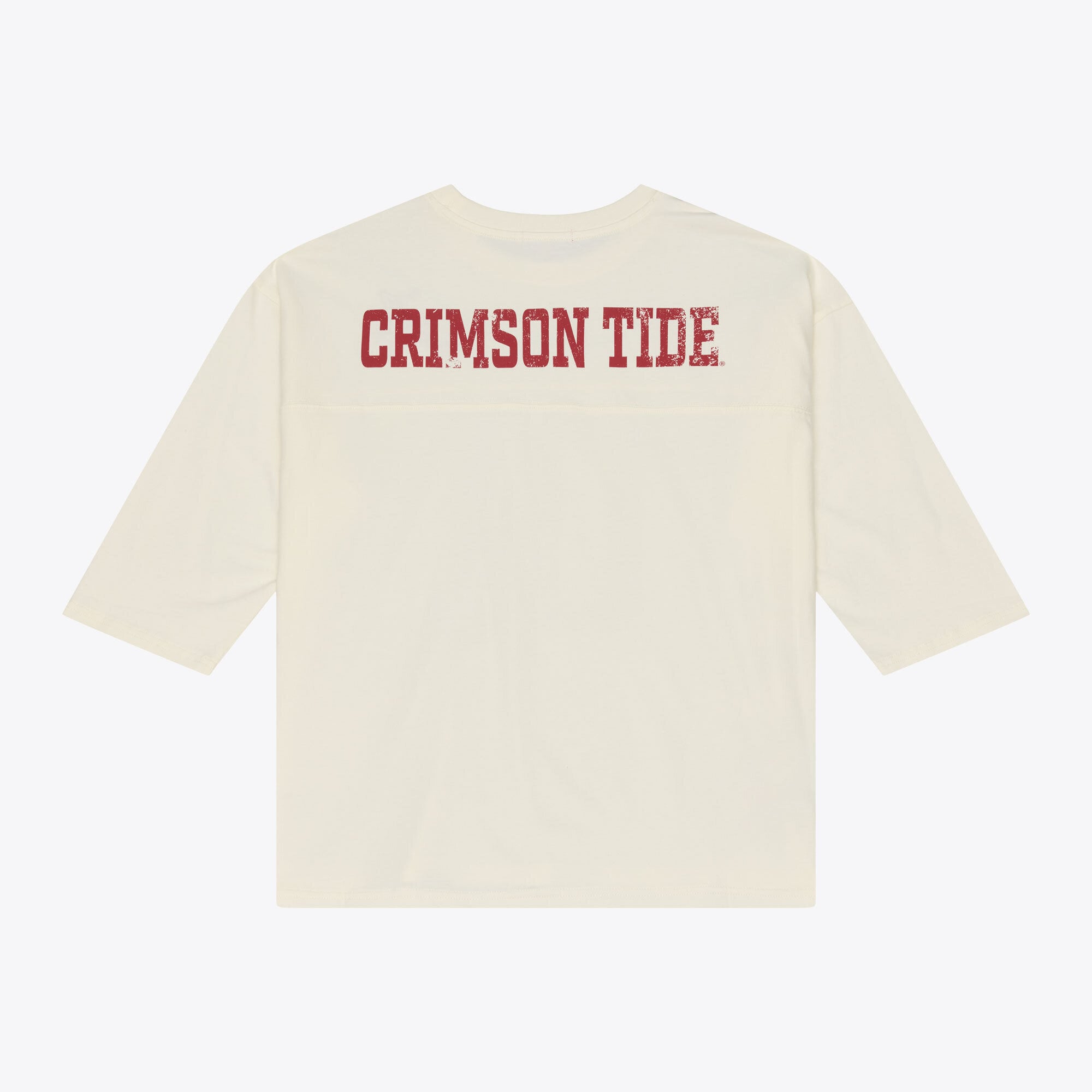 T-shirt à manches 3/4 oversize Mitchell & Ness crème Alabama Crimson Tide Retro Roots pour femme