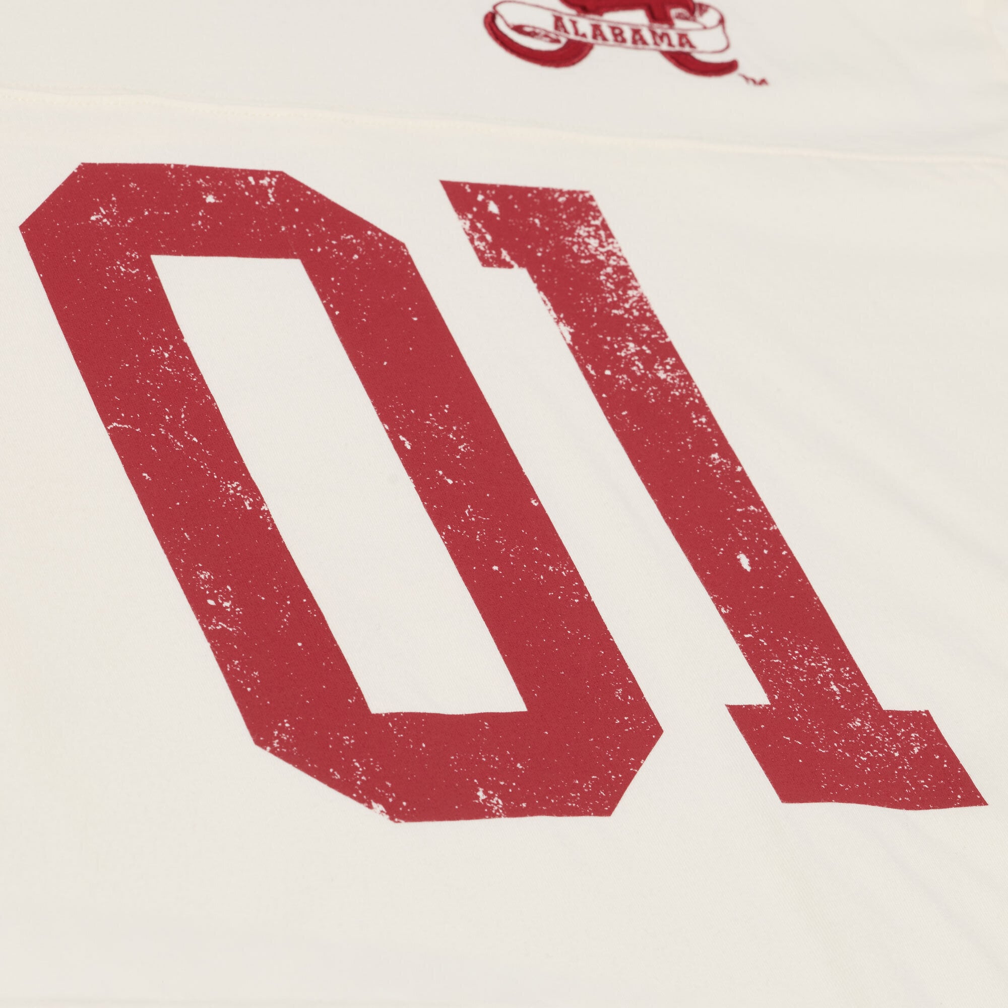 T-shirt à manches 3/4 oversize Mitchell & Ness crème Alabama Crimson Tide Retro Roots pour femme
