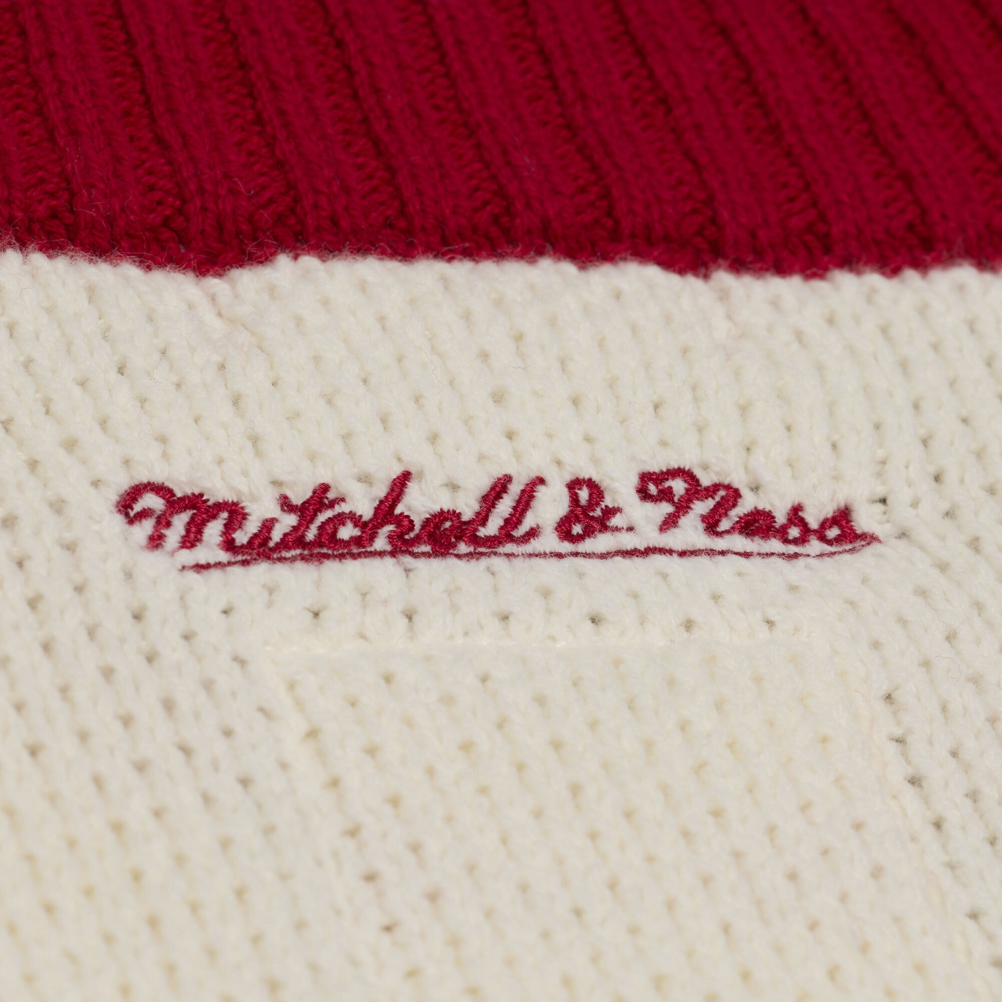 Women's Mitchell & Ness Cream Alabama Crimson Tide Retro Roots V-Neck Sweater