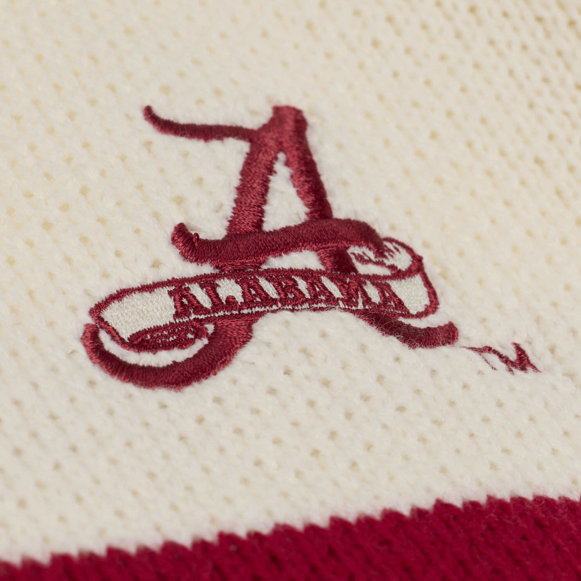 Women's Mitchell & Ness Cream Alabama Crimson Tide Retro Roots V-Neck Sweater