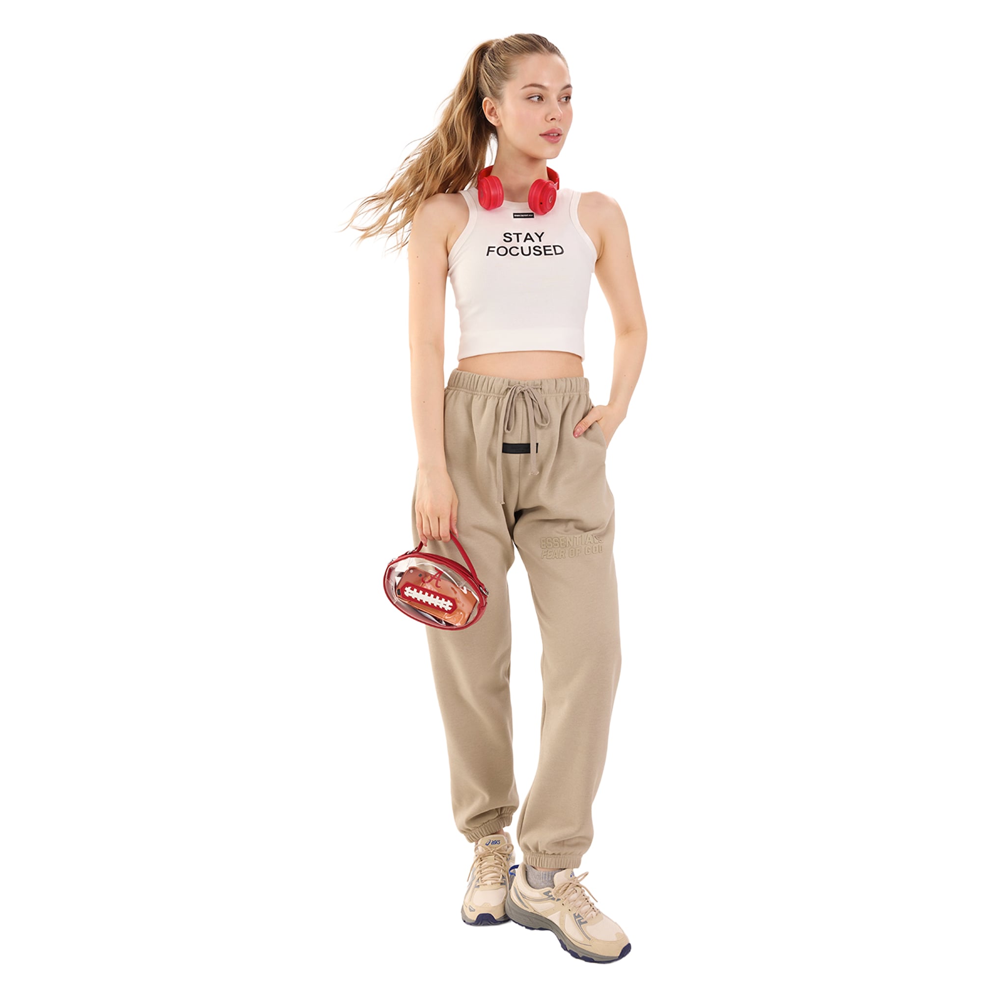 Sac bandoulière transparent Montana West pour femme, sans couleur, Alabama Crimson Tide