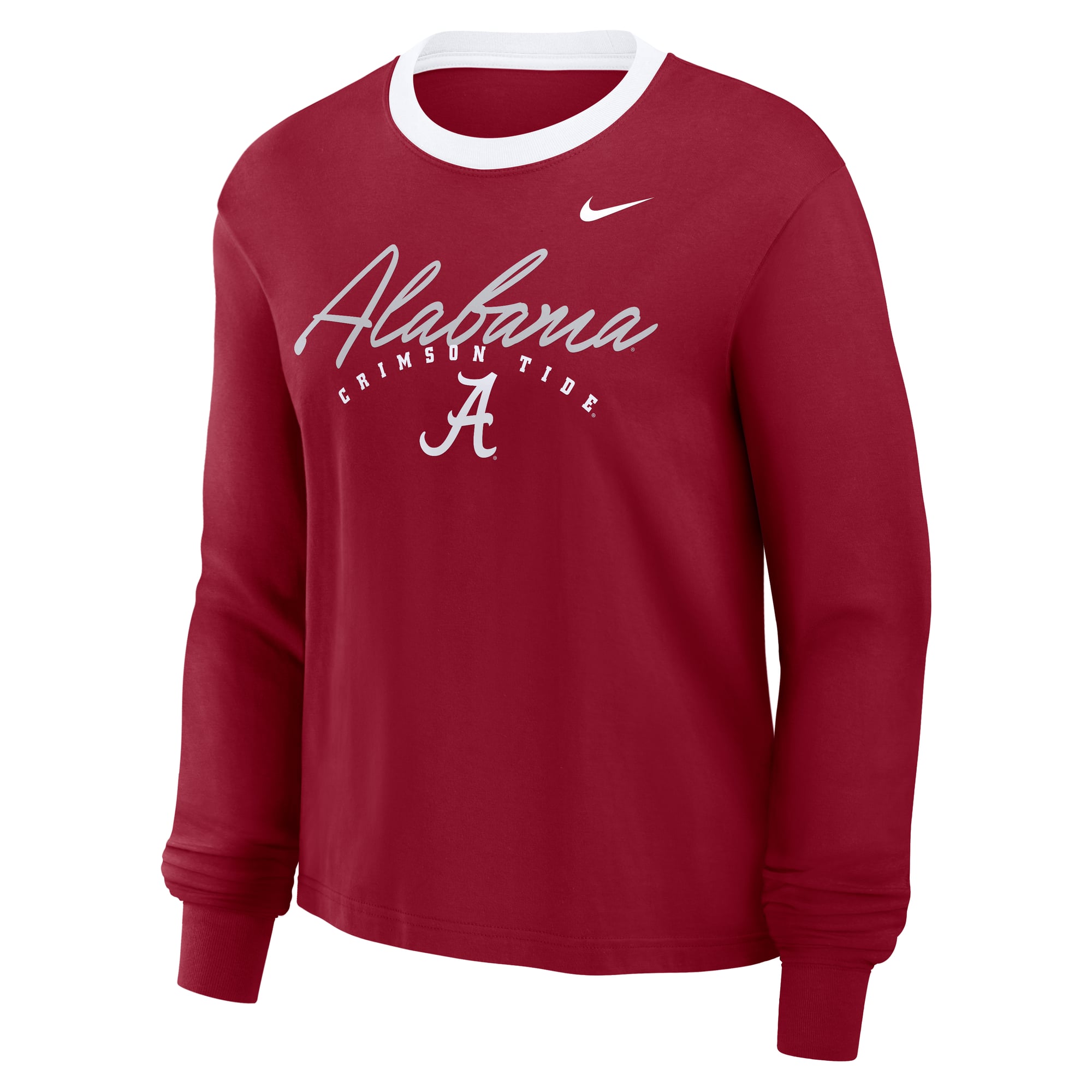 T-shirt à manches longues Nike Alabama Crimson Tide Ringer Boxy pour femme
