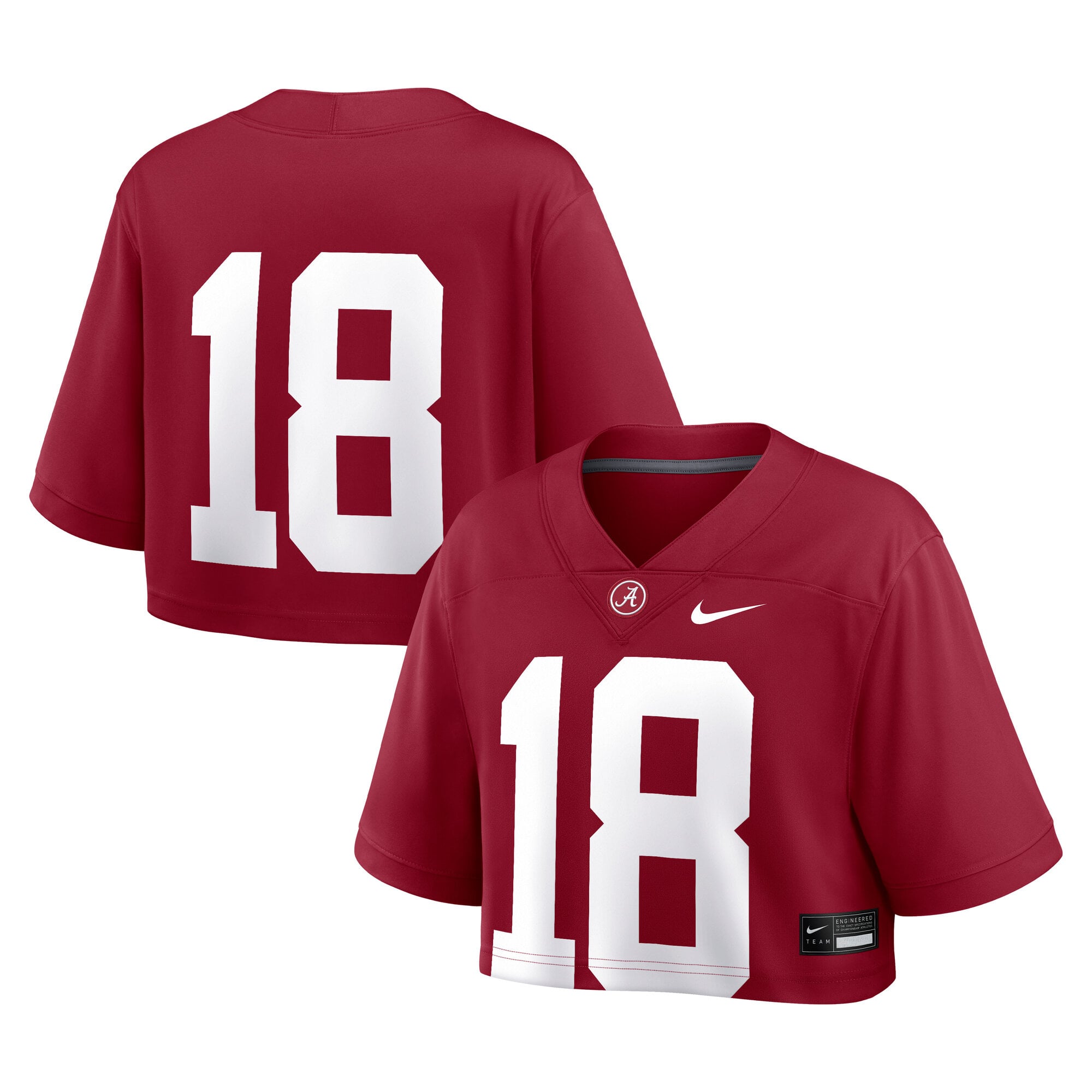 Women's Nike Crimson Alabama Tide Game Crop Top Jersey