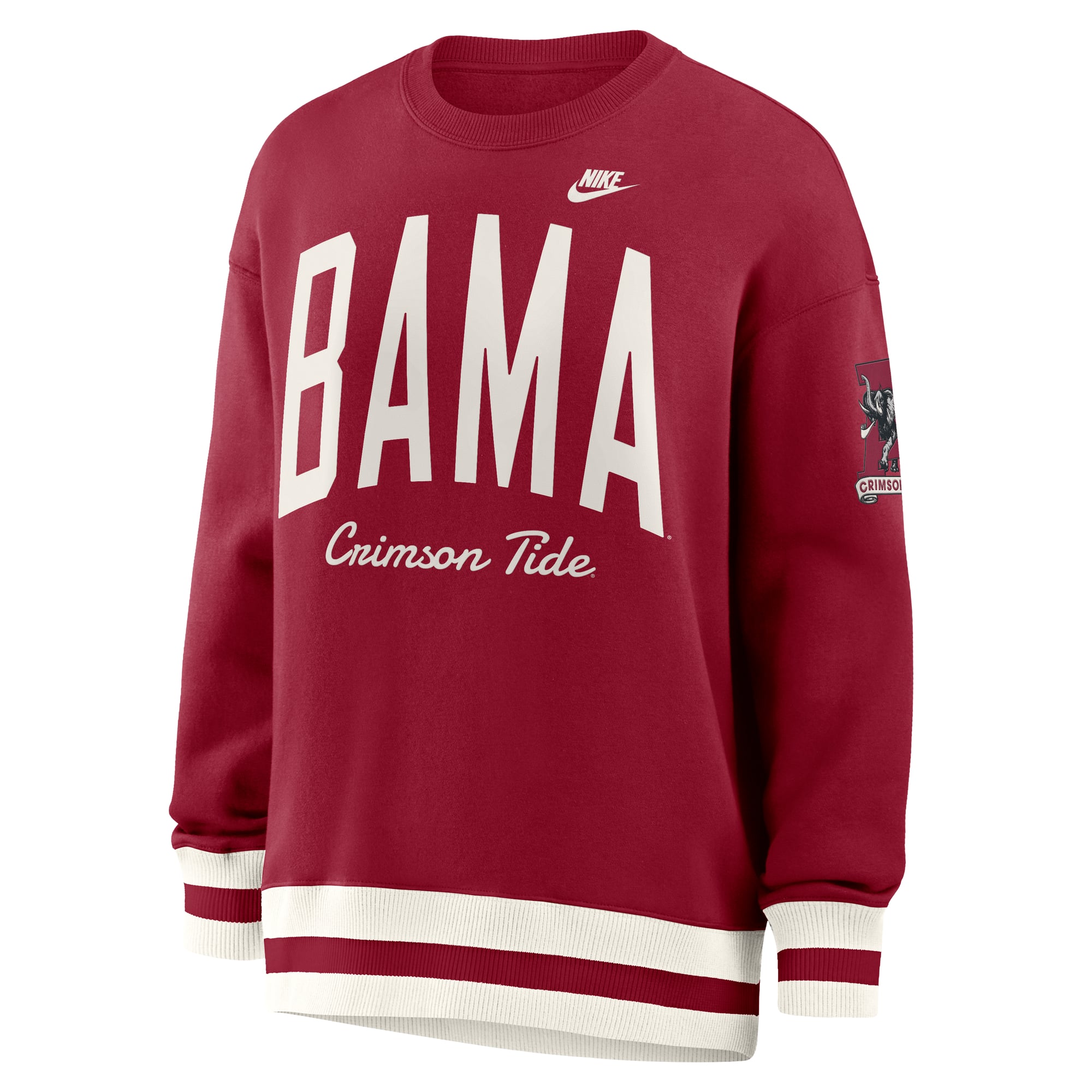 Sweat-shirt Nike Crimson Alabama Tide oversize Legacy Arch Phoenix pour femme