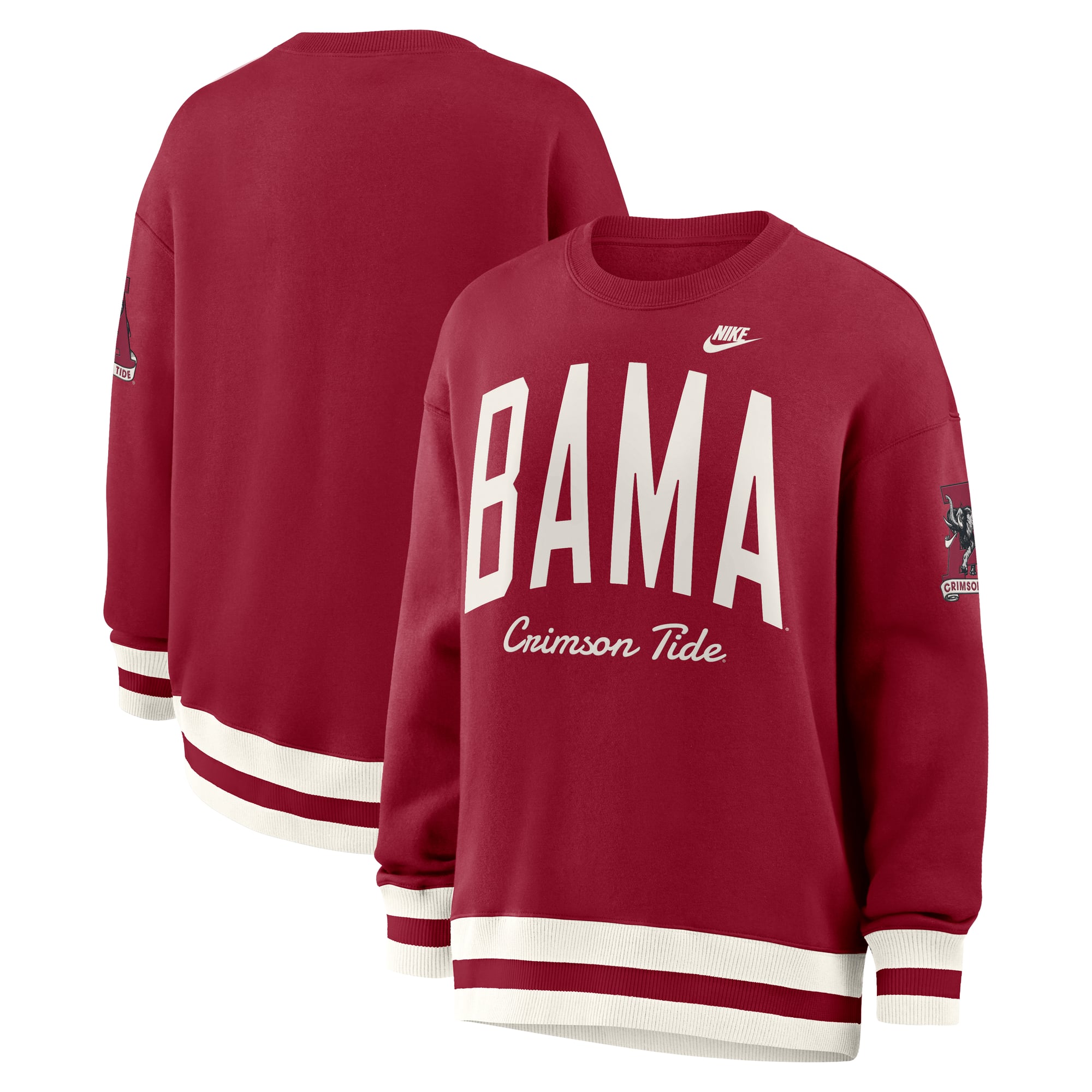 Sweat-shirt Nike Crimson Alabama Tide oversize Legacy Arch Phoenix pour femme