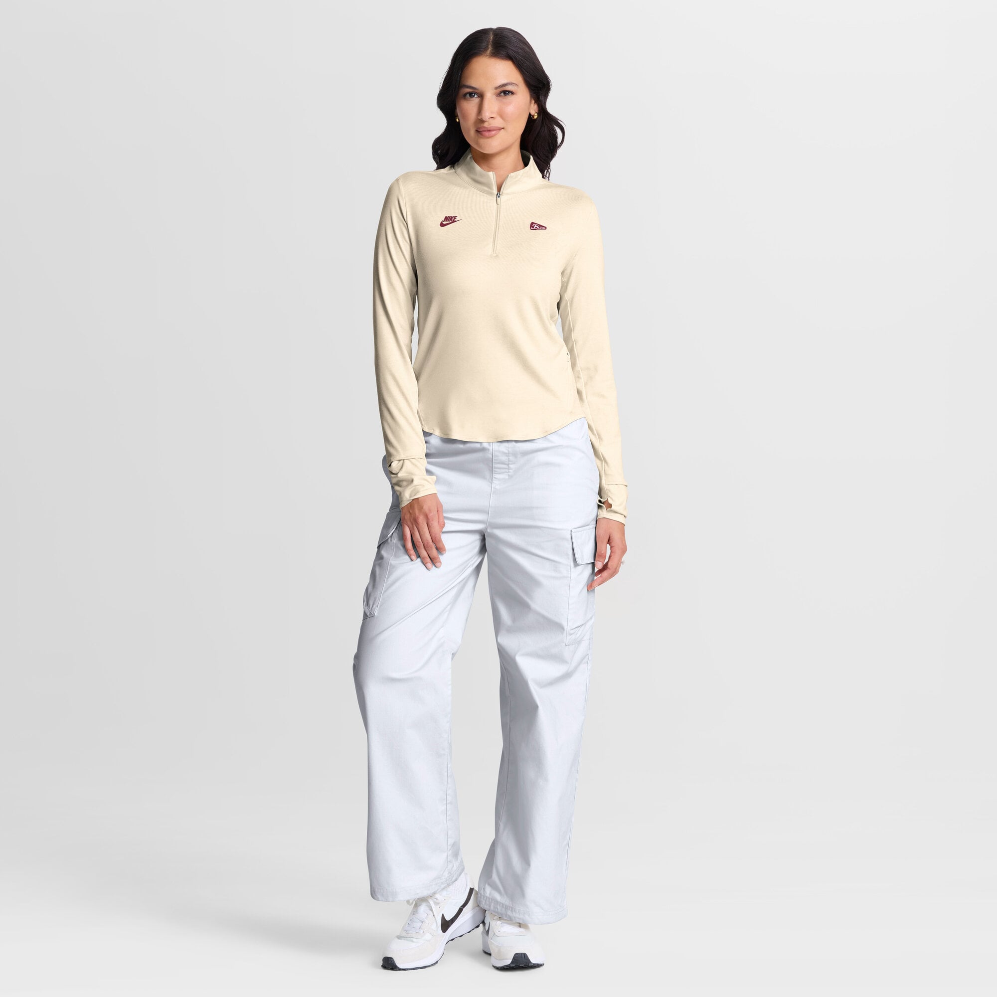 Women's Nike Natural Alabama Crimson Tide Legacy Swift Dri-FIT Half-Zip Pullover