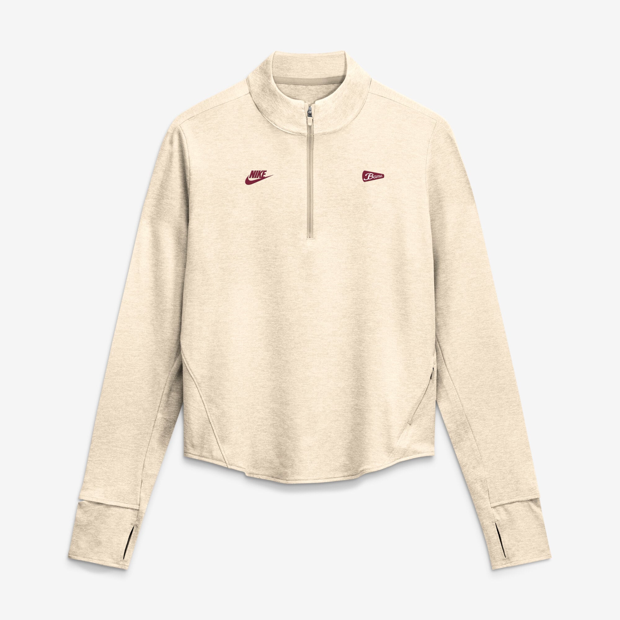 Women's Nike Natural Alabama Crimson Tide Legacy Swift Dri-FIT Half-Zip Pullover
