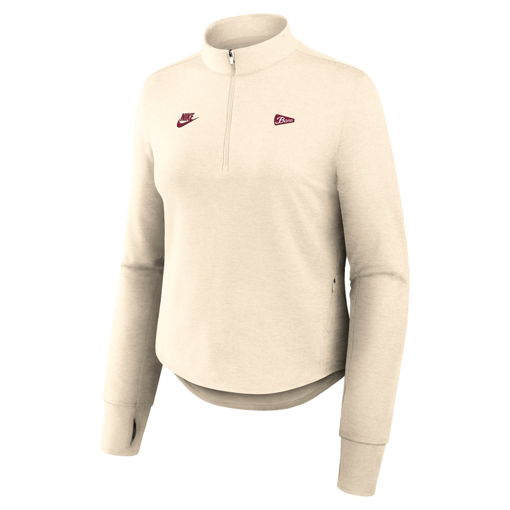 Women's Nike Natural Alabama Crimson Tide Legacy Swift Dri-FIT Half-Zip Pullover