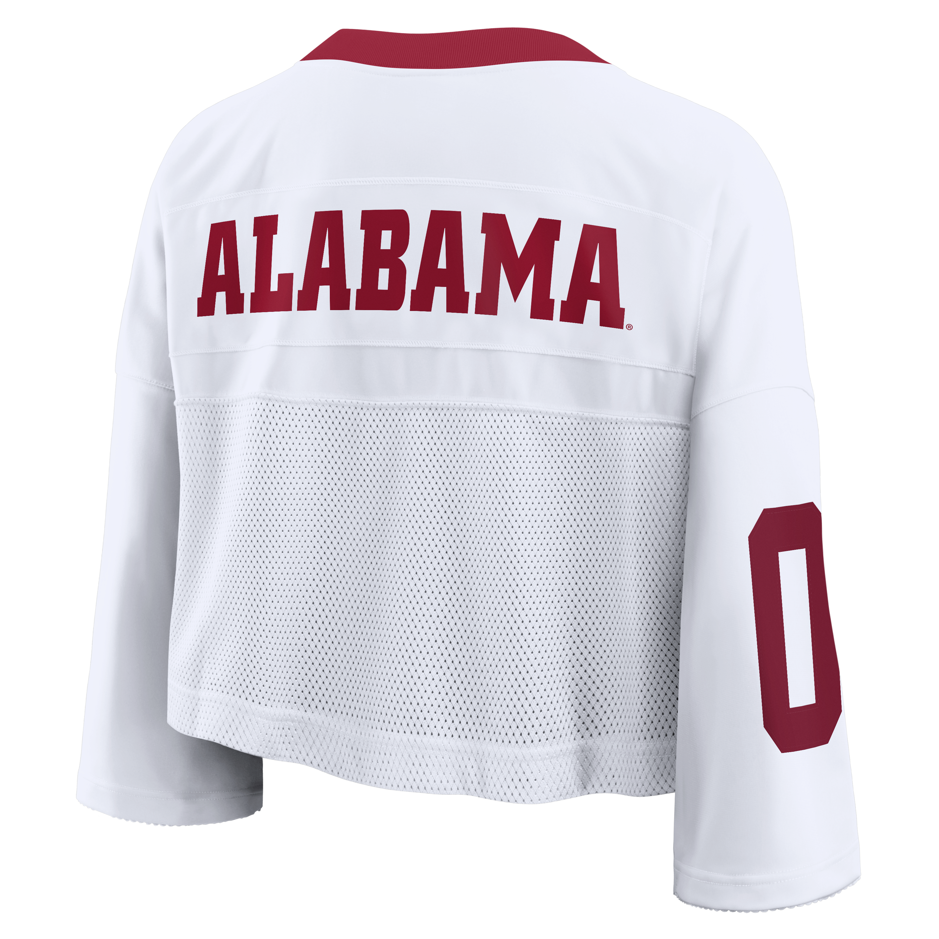 Women's Nike White Alabama Crimson Tide Oversized Logo Cropped Fashion Jersey