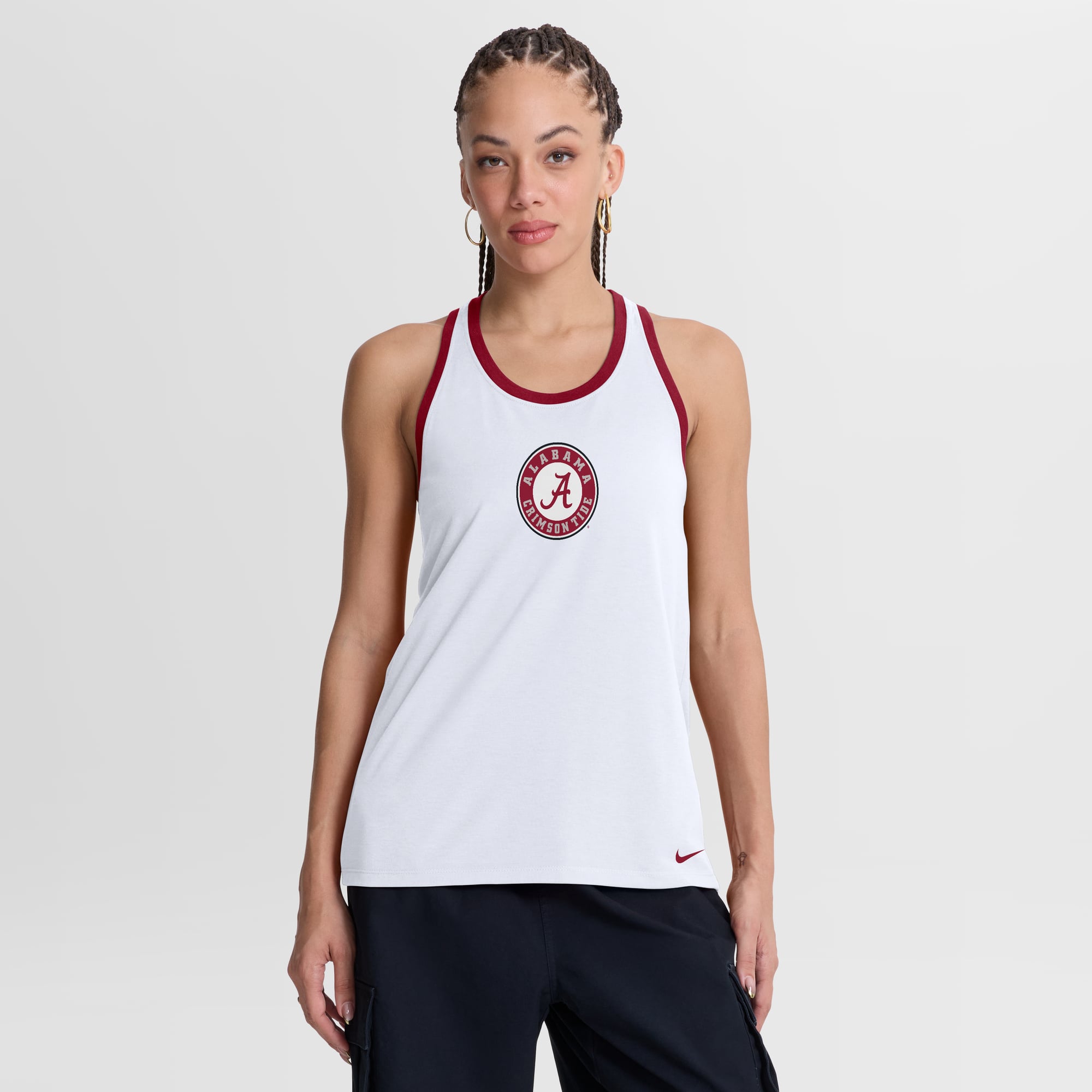 Débardeur dos nageur Nike blanc Alabama Crimson Tide pour femme