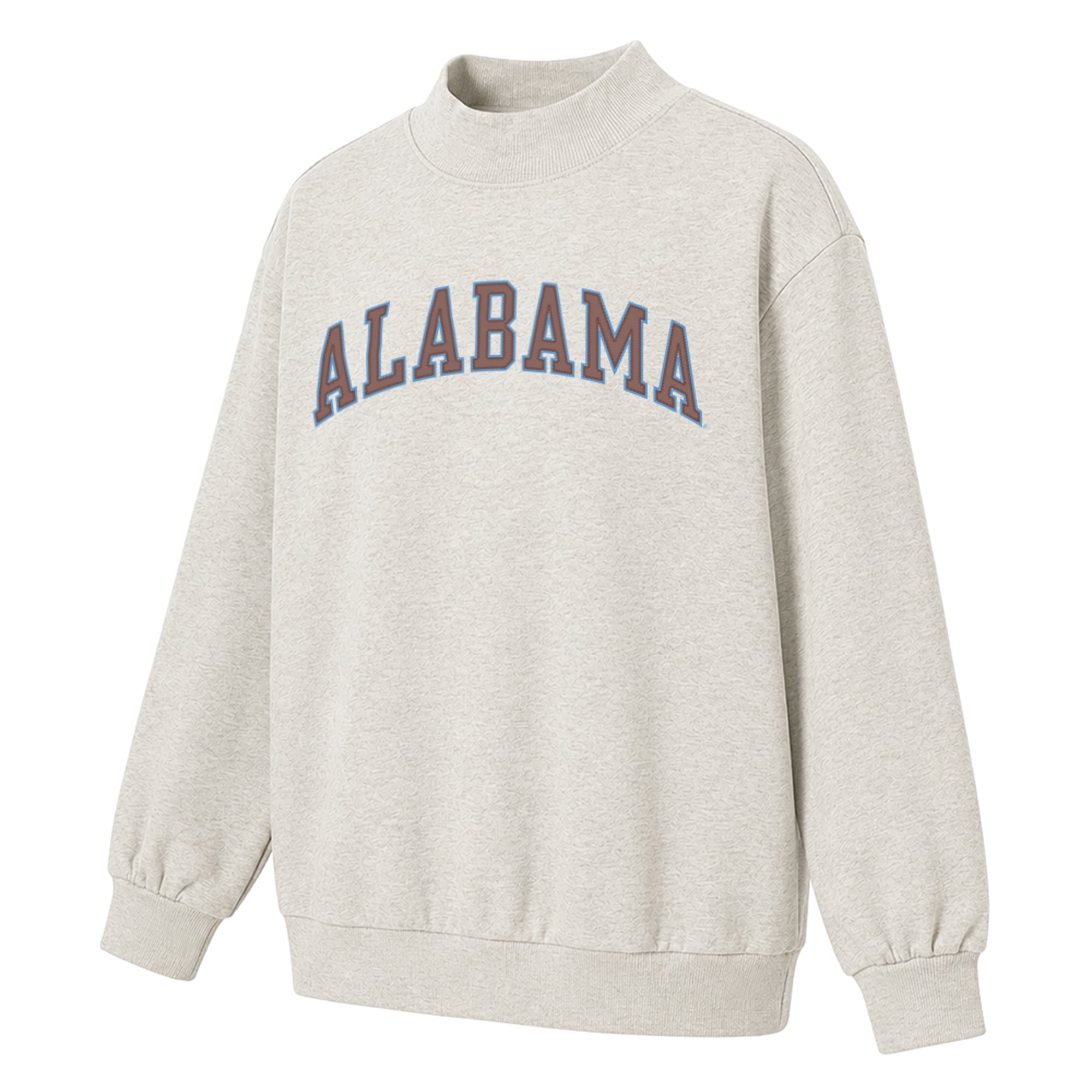 Women's Oatmeal Alabama Crimson Tide Monroe Mock Neck Sweatshirt