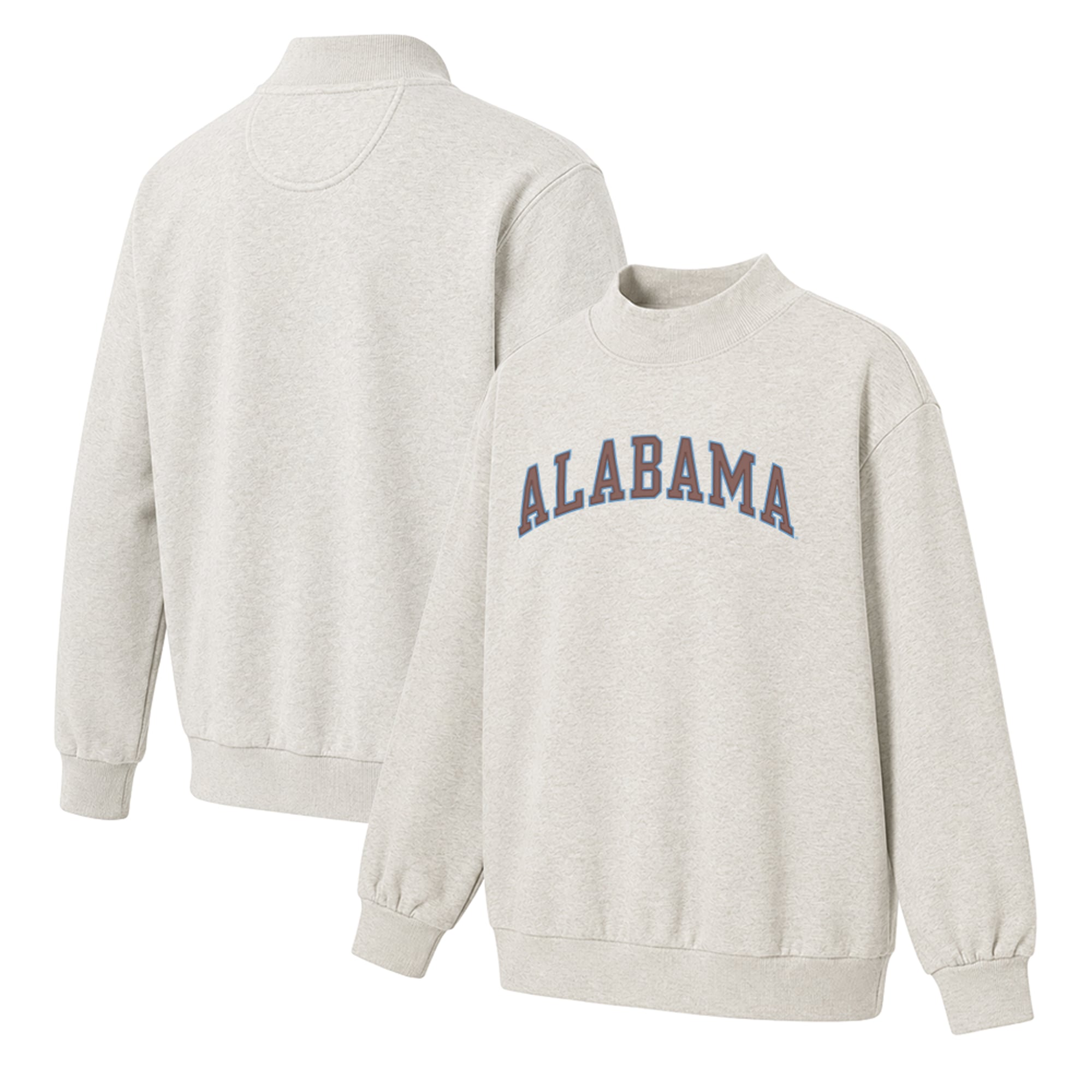 Women's Oatmeal Alabama Crimson Tide Monroe Mock Neck Sweatshirt