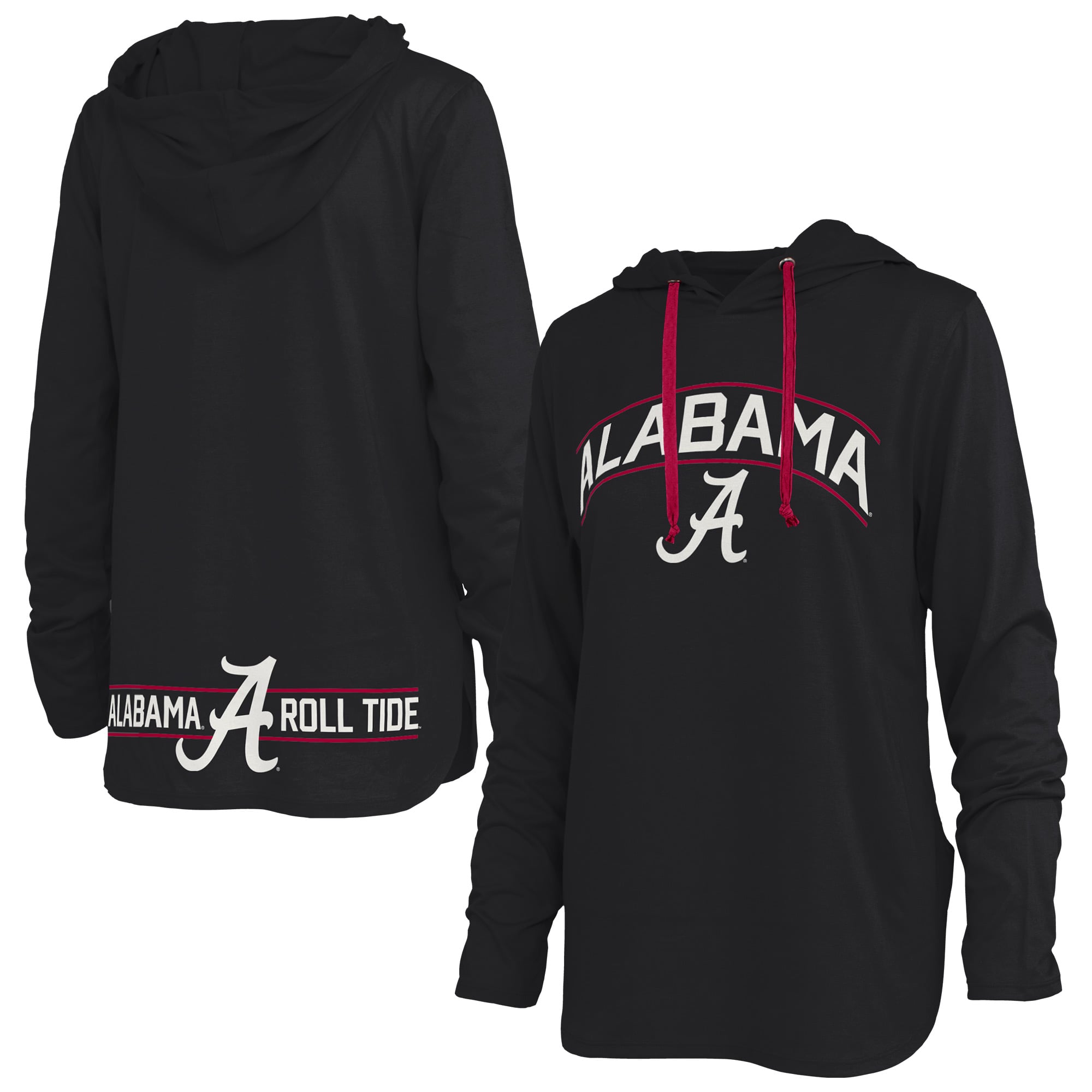 T-shirt à capuche manches longues Allie de Pressbox Black Alabama Crimson Tide pour femmes