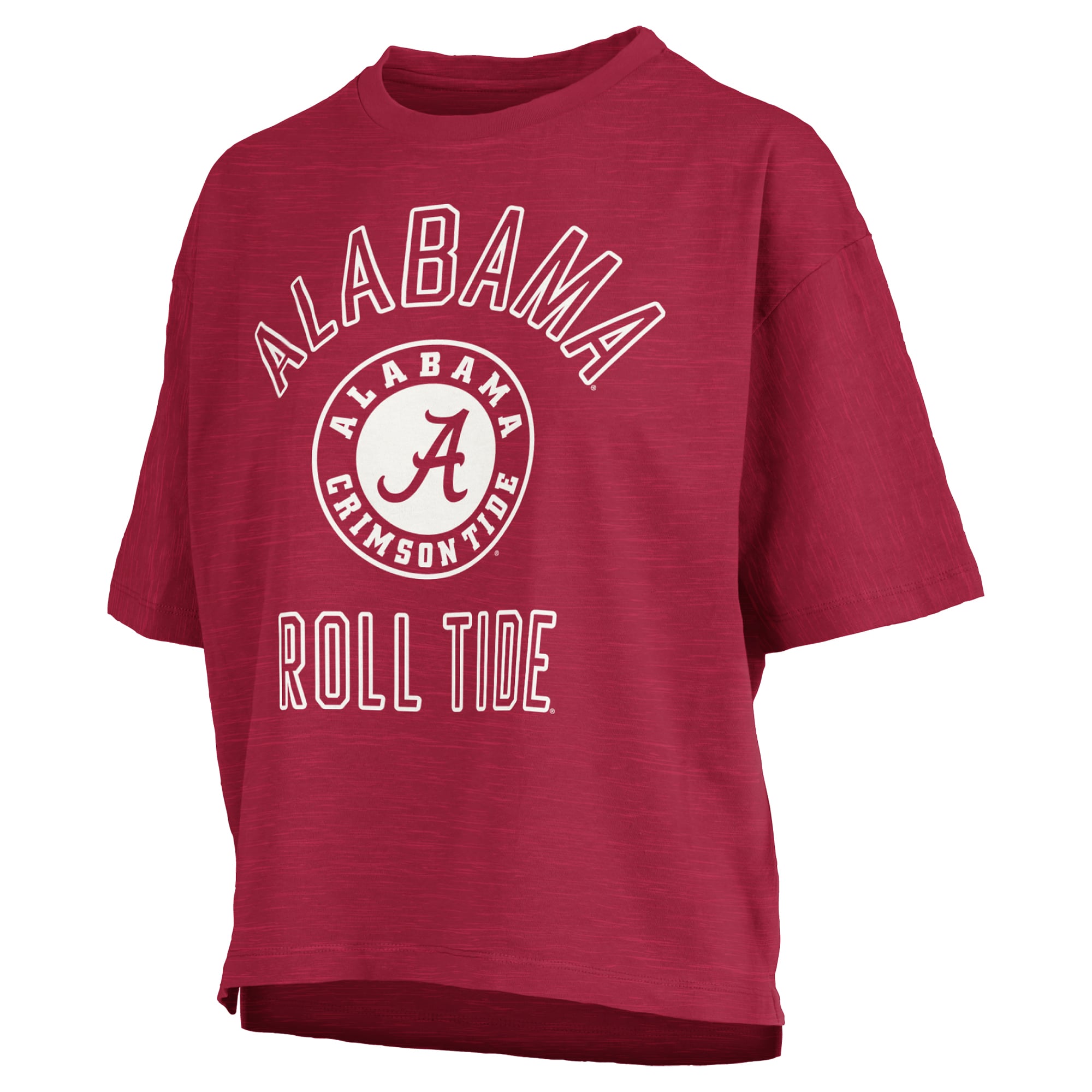 T-shirt oversize à manches longues en jersey chiné Pressbox Crimson Alabama Tide pour femme