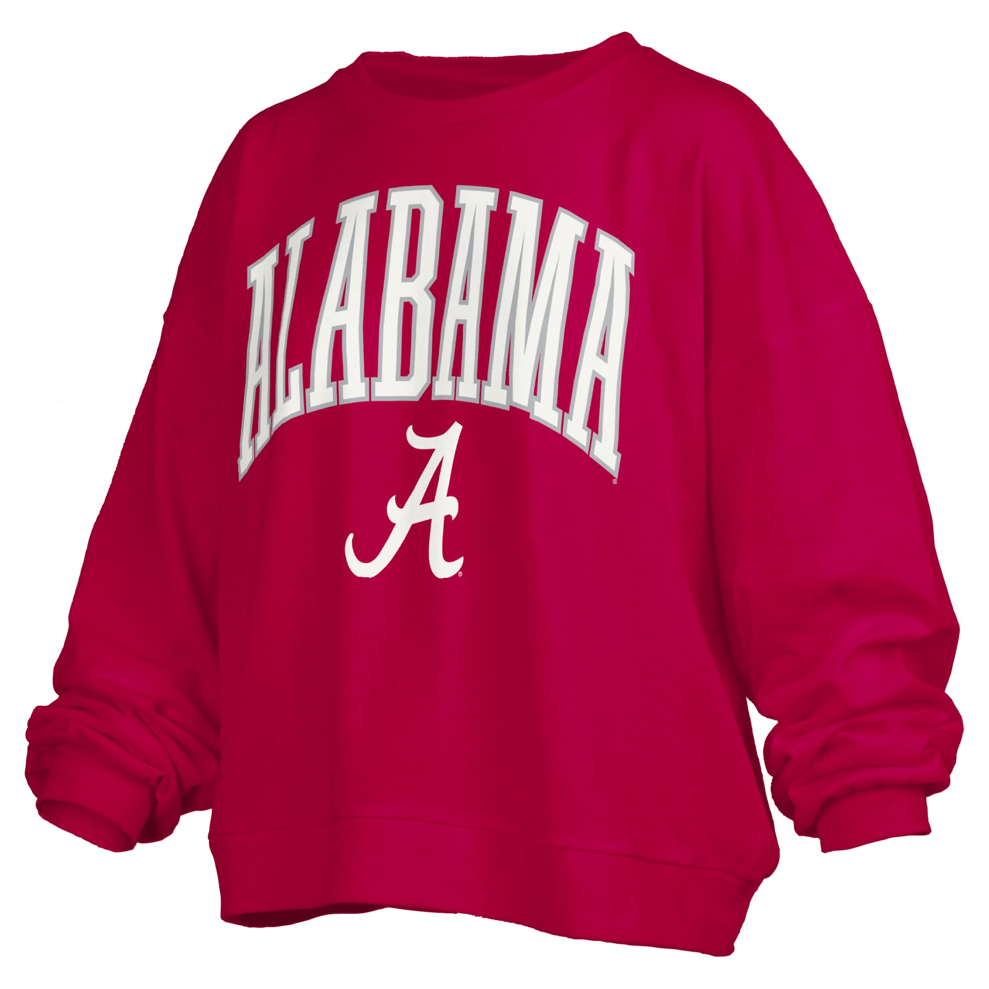Sweat-shirt polaire oversize Pressbox Crimson Alabama Tide Janise avec logo Arch Over