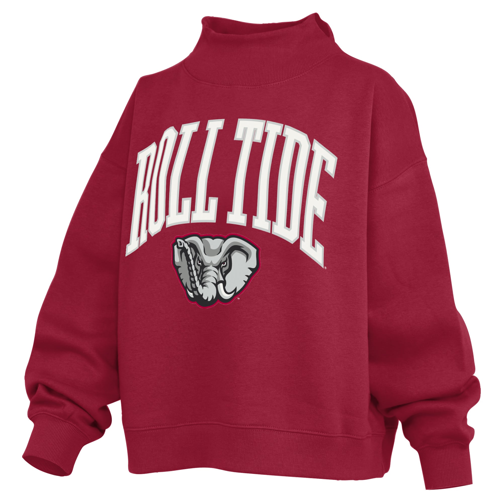 Sweat-shirt à col montant oversize en polaire avec slogan Pressbox Crimson Alabama Tide pour femme