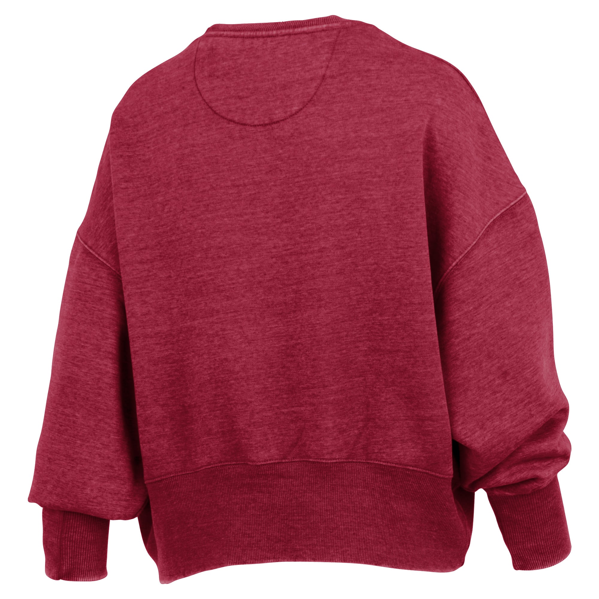 Women's Pressbox Natural Alabama Crimson Tide Oversized Waist-Length Crewneck Sweatshirt