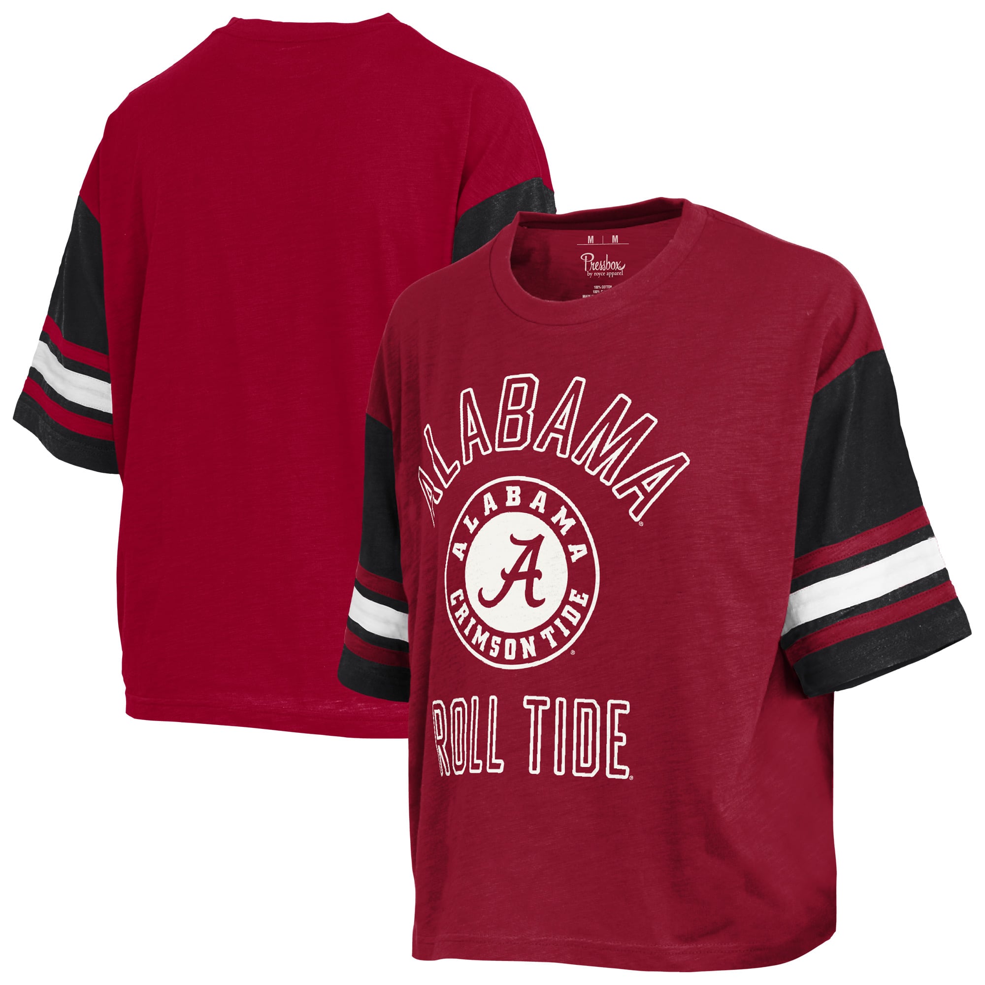 T-shirt à logo coloré Pressbox Crimson Alabama Tide du dimanche pour femmes