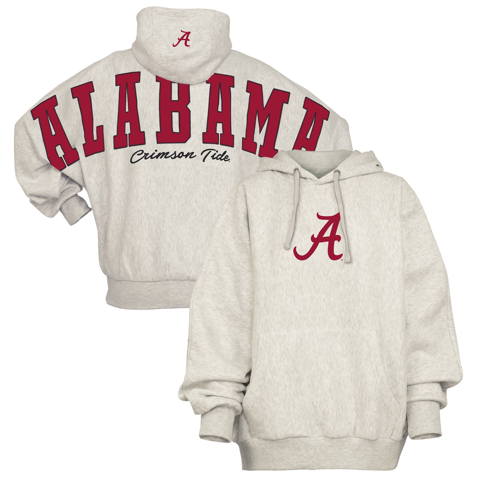 Sweat à capuche oversize gris Pressbox pour femme, Alabama Crimson Tide Belvedere