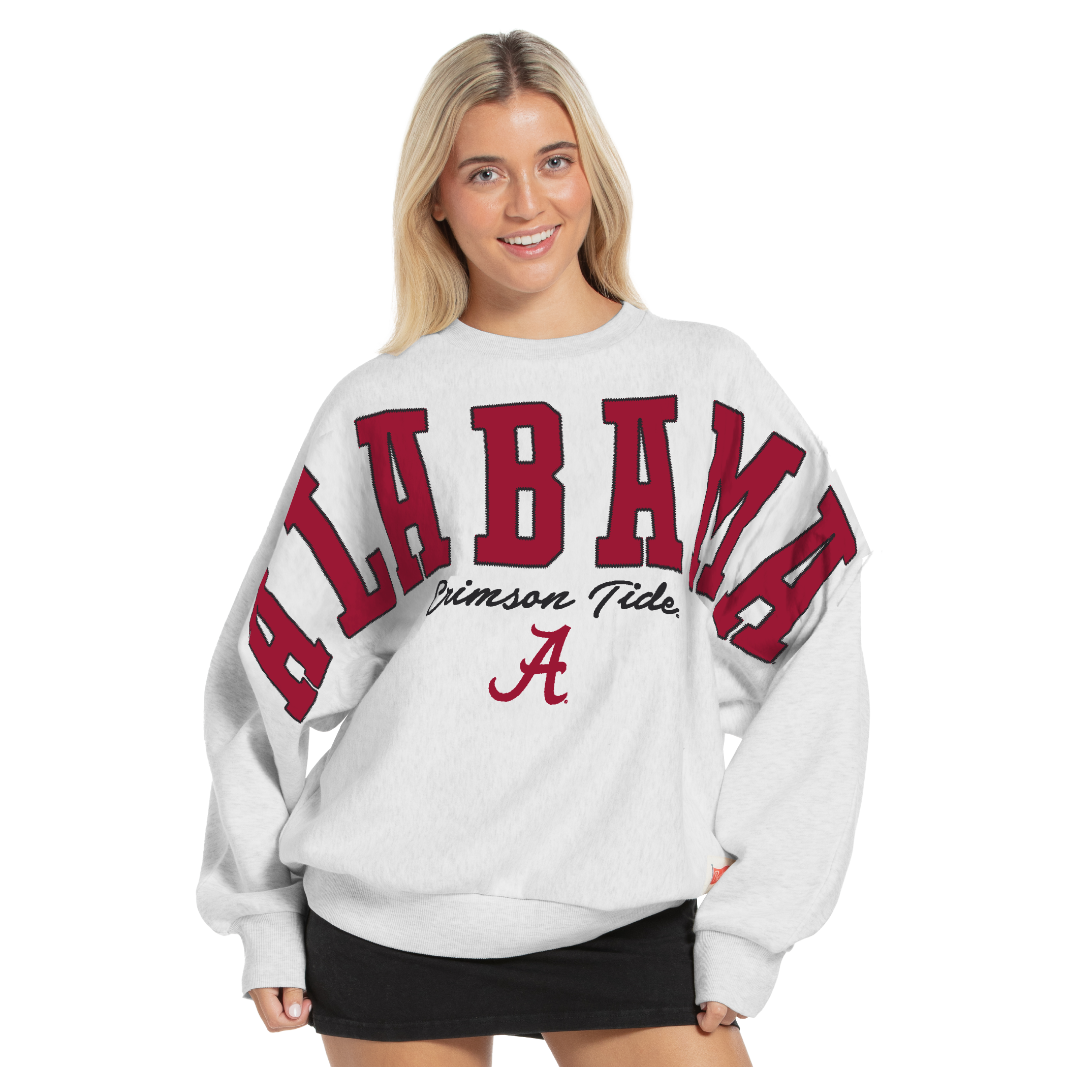 Sweat-shirt oversize en flanelle gris chiné Alabama Crimson Tide pour femme, de la marque Pressbox.