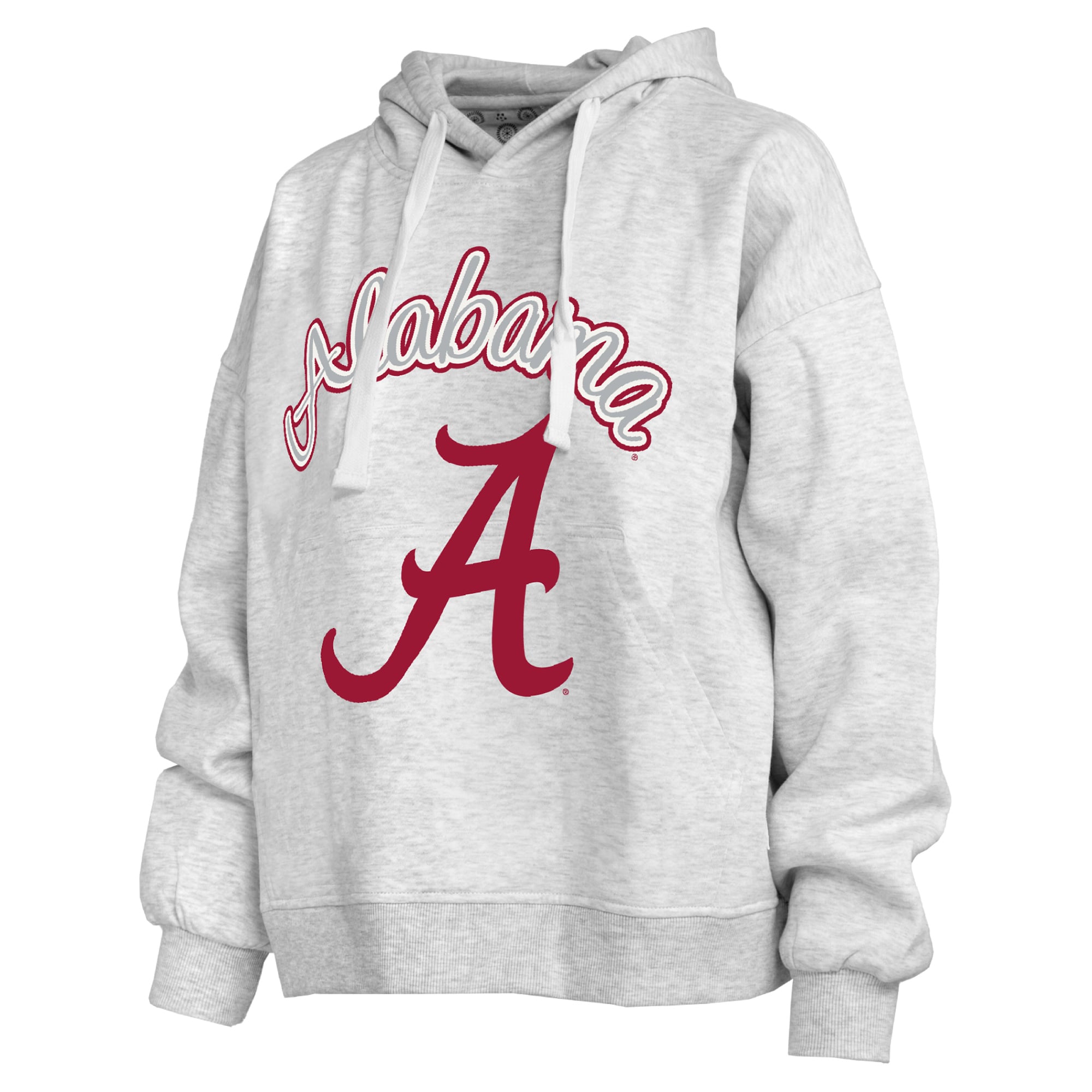 Sweat à capuche Janise gris chiné pour femme, de la marque Pressbox, aux couleurs l'Alabama Crimson Tide.