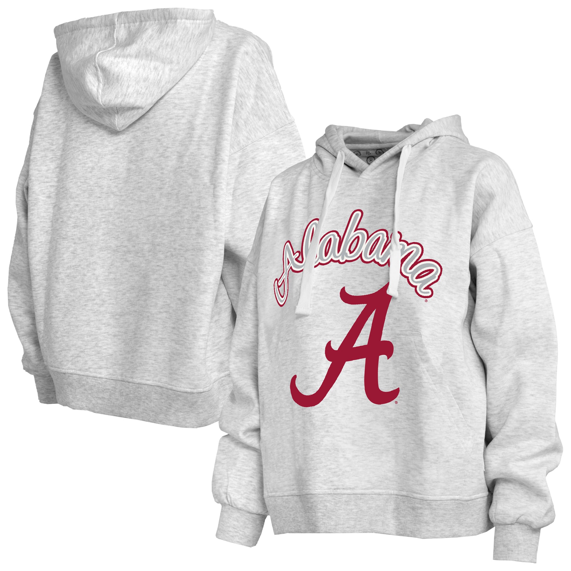 Sweat à capuche Janise gris chiné pour femme, de la marque Pressbox, aux couleurs l'Alabama Crimson Tide.