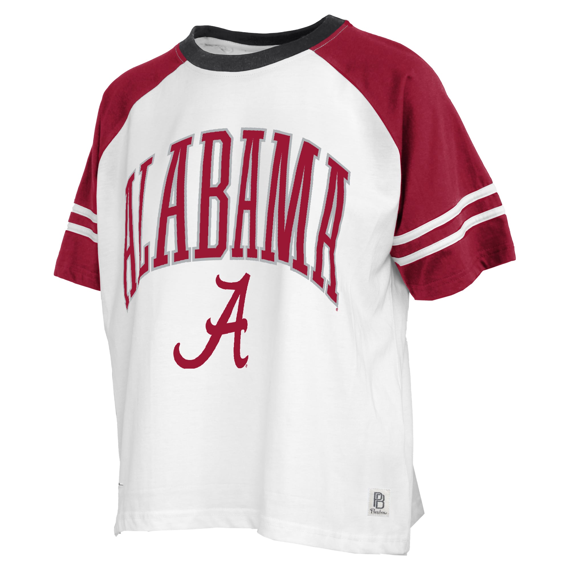 T-shirt Pressbox blanc pour femmes, motif colorblock Alabama Crimson Tide Sky