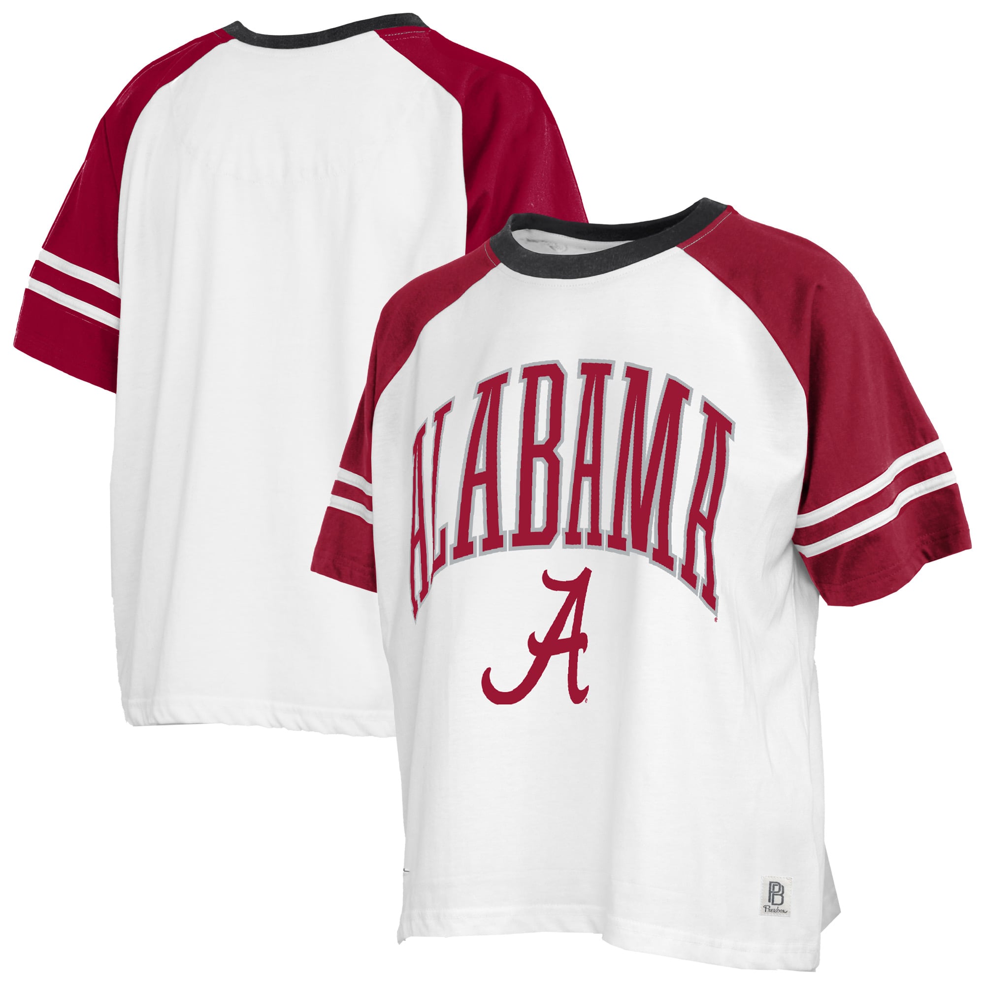 Women's Pressbox White Alabama Crimson Tide Sky Colorblock T-Shirt