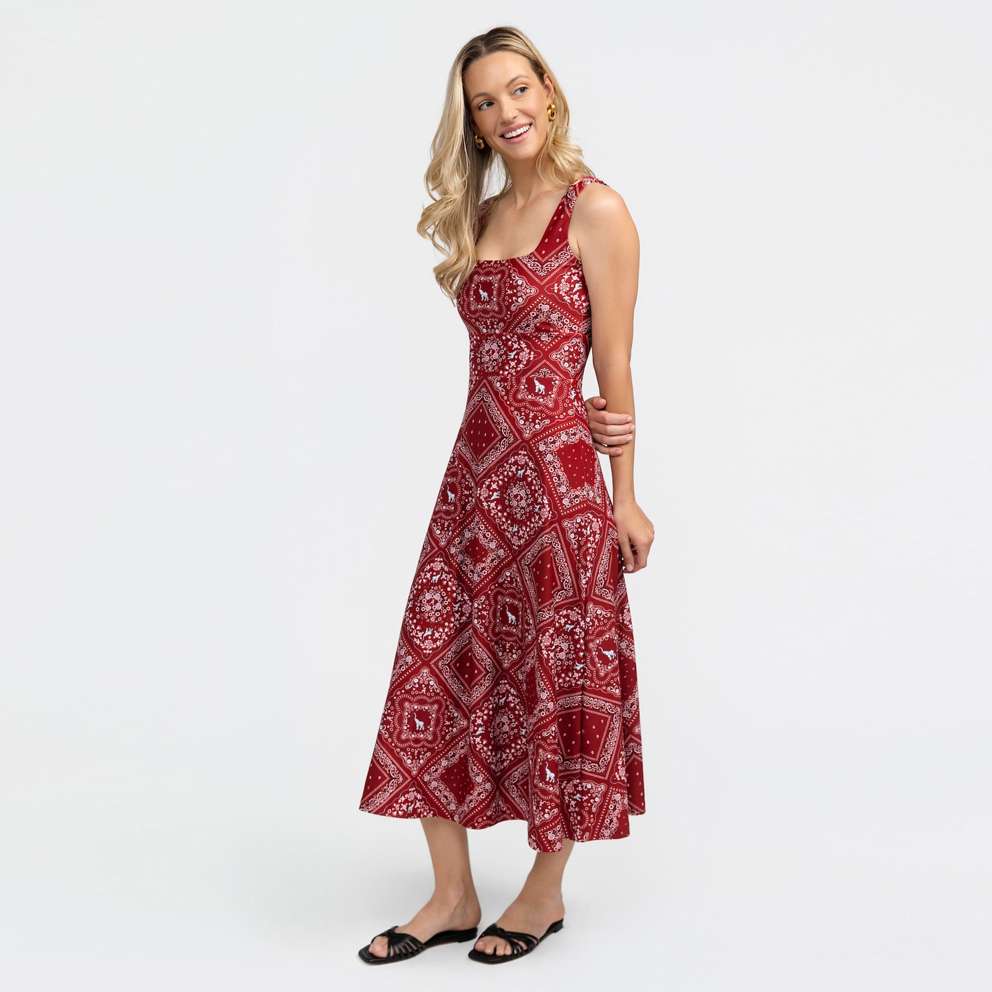 Women's Smith & Quinn Crimson Alabama Tide Deidra Bandana Print Maxi Dress