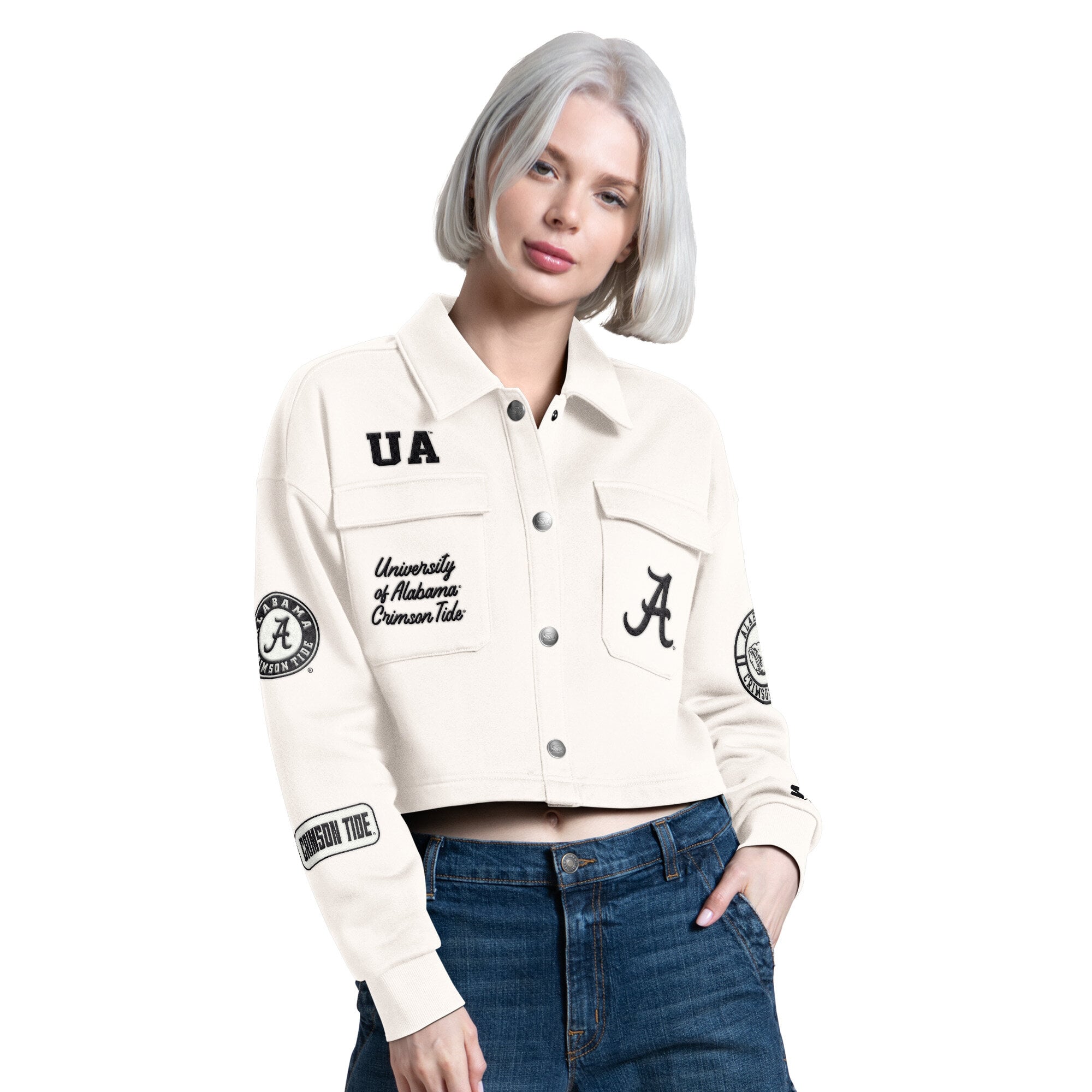 Surchemise courte à boutons-pression Alabama Crimson Tide Anchor pour femme