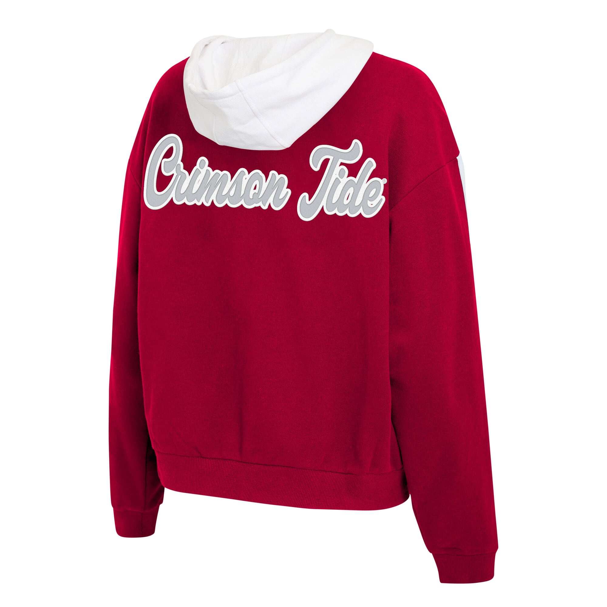 Sweat à capuche zippé rayures colorblock sur les manches, collection femme WEAR by Erin Andrews Crimson Alabama Tide