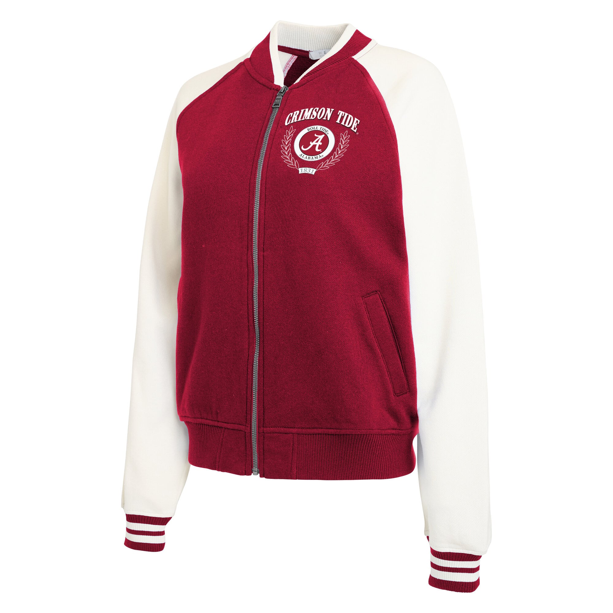 Veste raglan zippée intégrale Crimson Alabama Tide de WEAR by Erin Andrews pour femmes