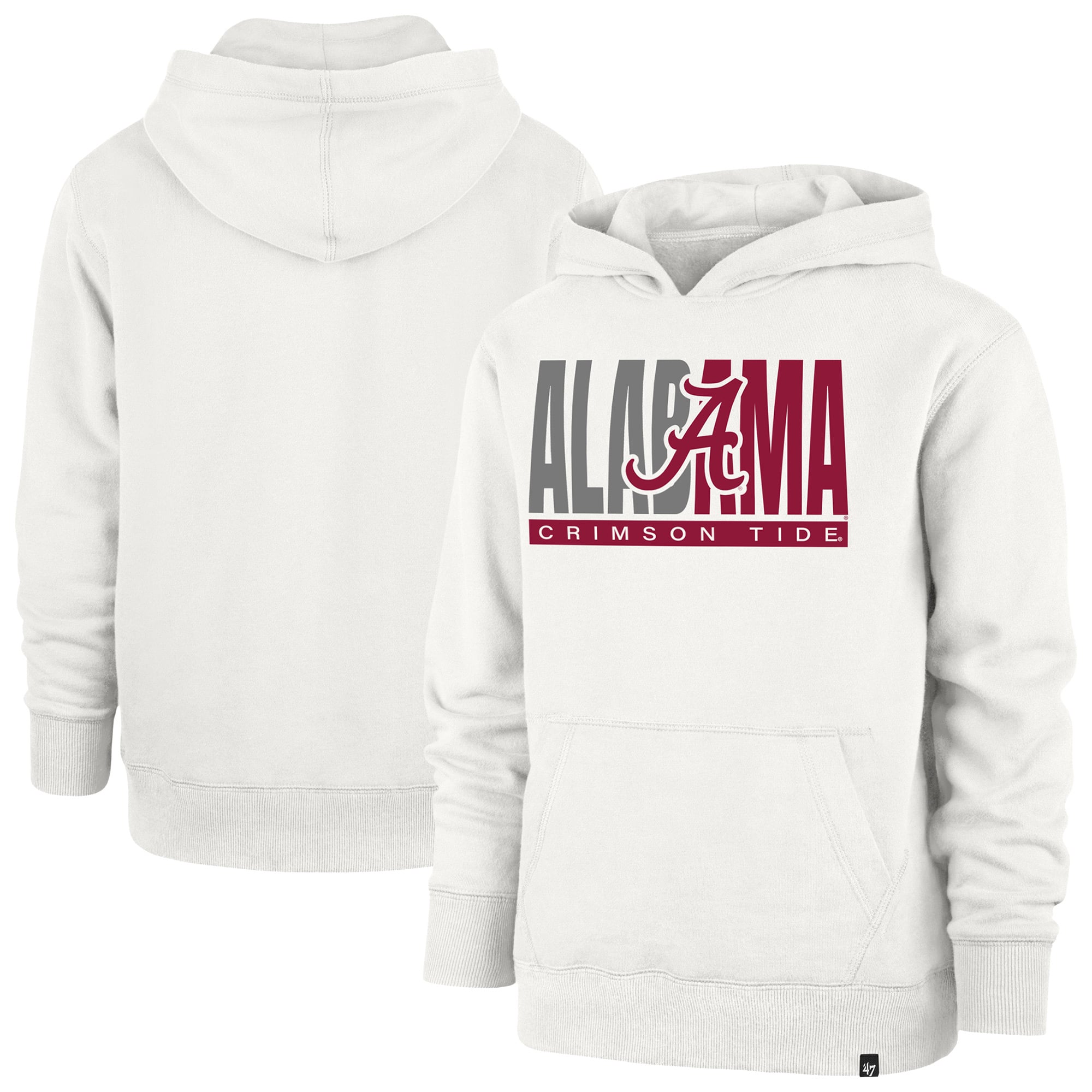 Youth '47 Cream Alabama Crimson Tide Block Text Pullover Hoodie