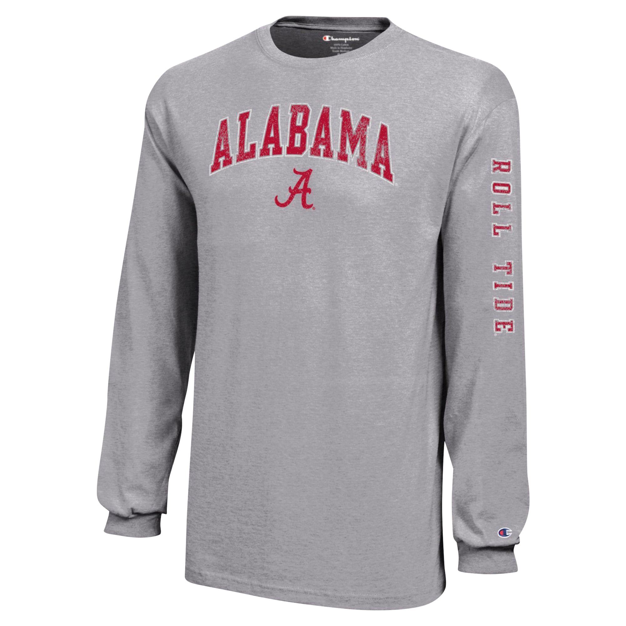 T-shirt à manches longues avec logo vieilli Alabama Crimson Tide Champion des jeunes
