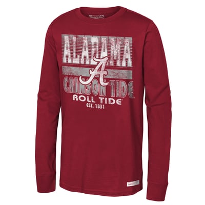 Alabama Crimson Tide Youth Retro Big Game Long Sleeve T-Shirt - Crimson