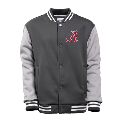 Alabama Crimson Tide Garb Youth Zeo Varsity Full-Snap Jacket - Charcoal/Gray