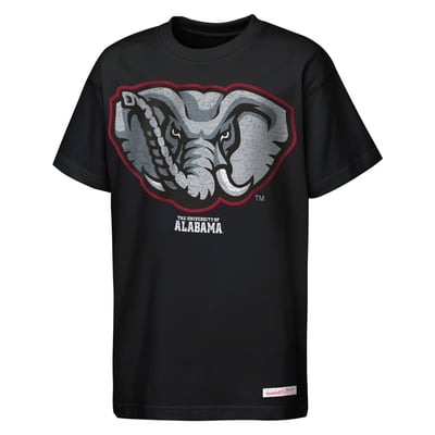  Alabama Crimson Tide Mitchell & Ness Youth Mascot Big Face Heavyweight T-Shirt - Black