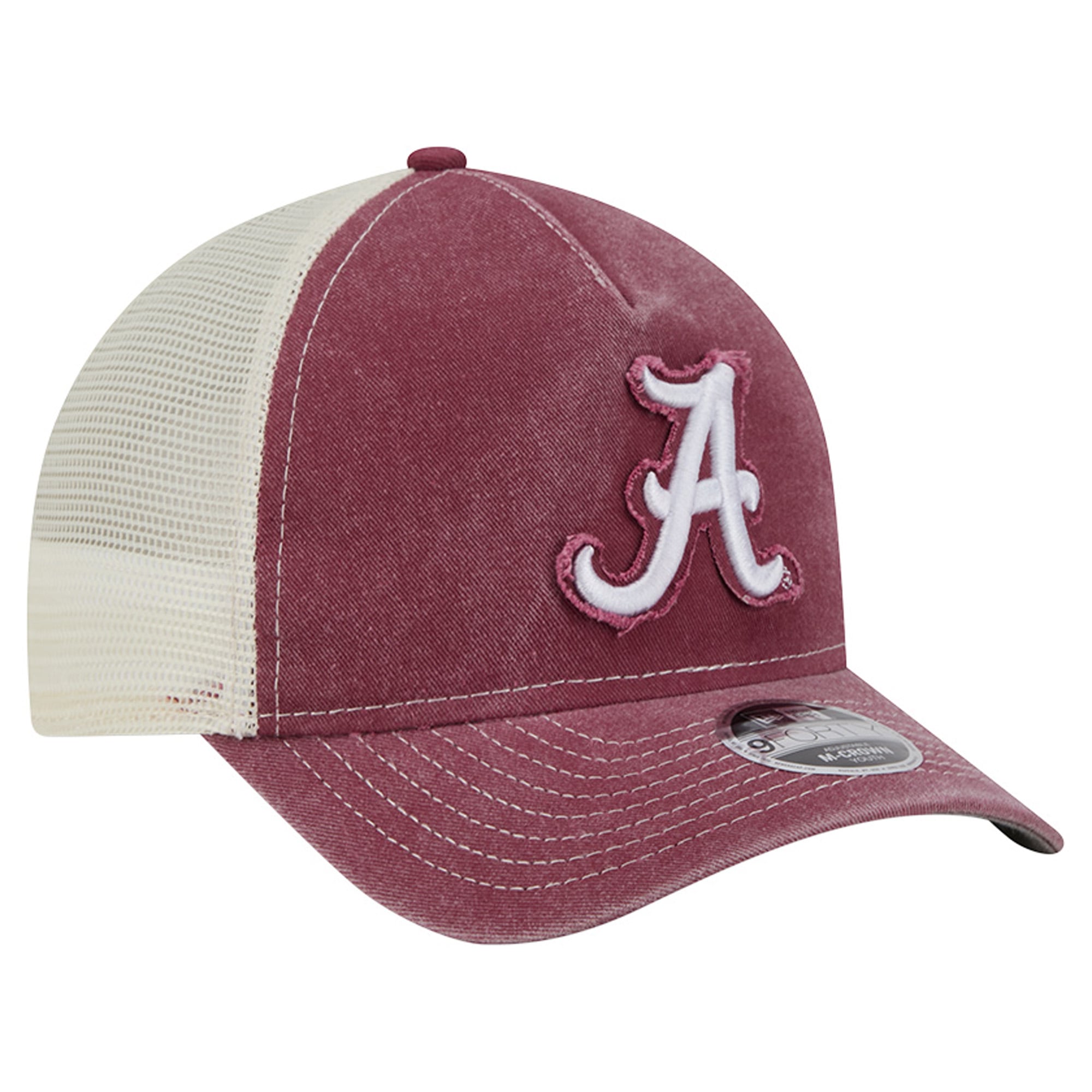 Casquette trucker rétro ajustable New Era Crimson Alabama Crimson Tide 9FORTY pour jeunes, modèle A-Frame M-Crown