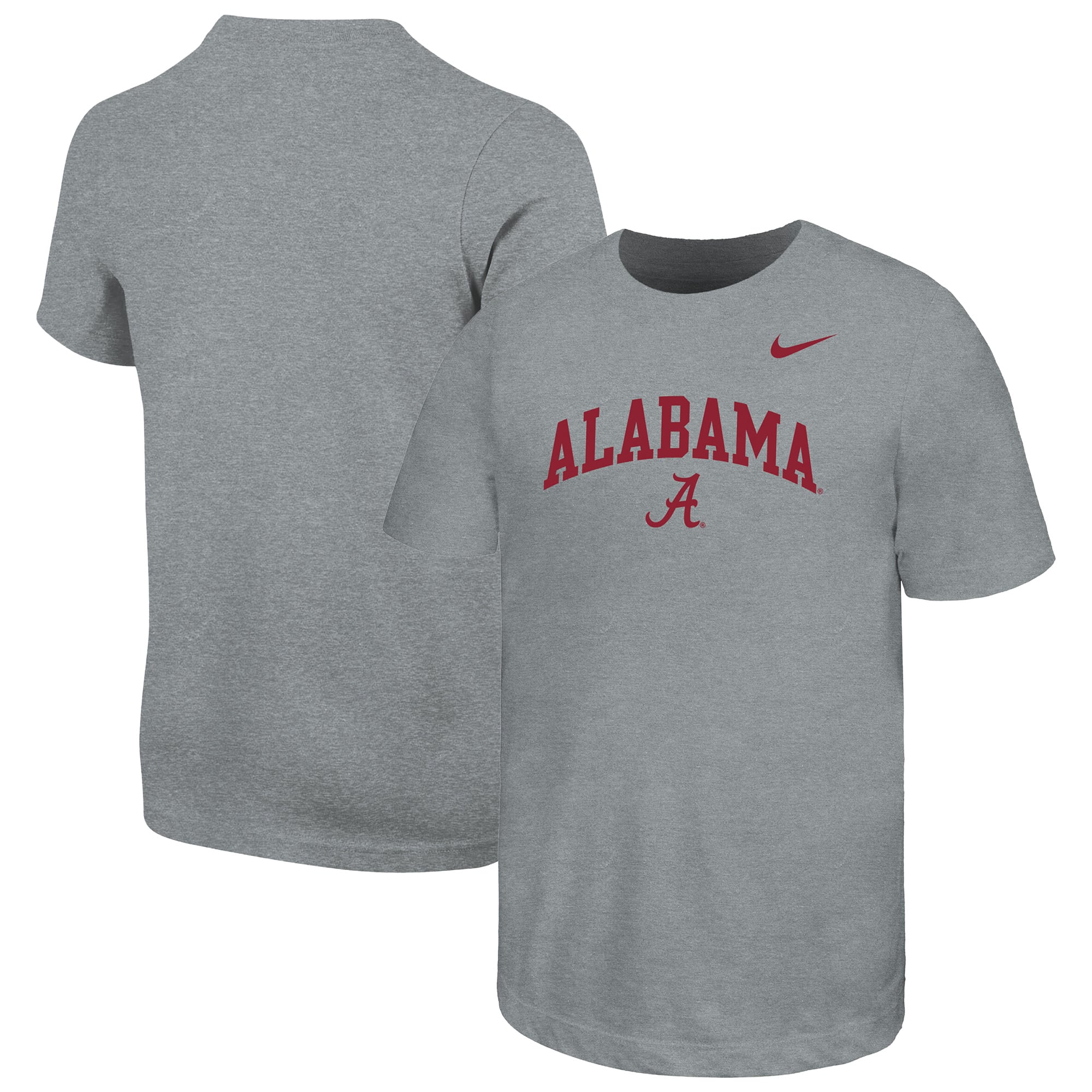 Youth Nike  Heather Gray Alabama Crimson Tide Arched Name Drop T-Shirt