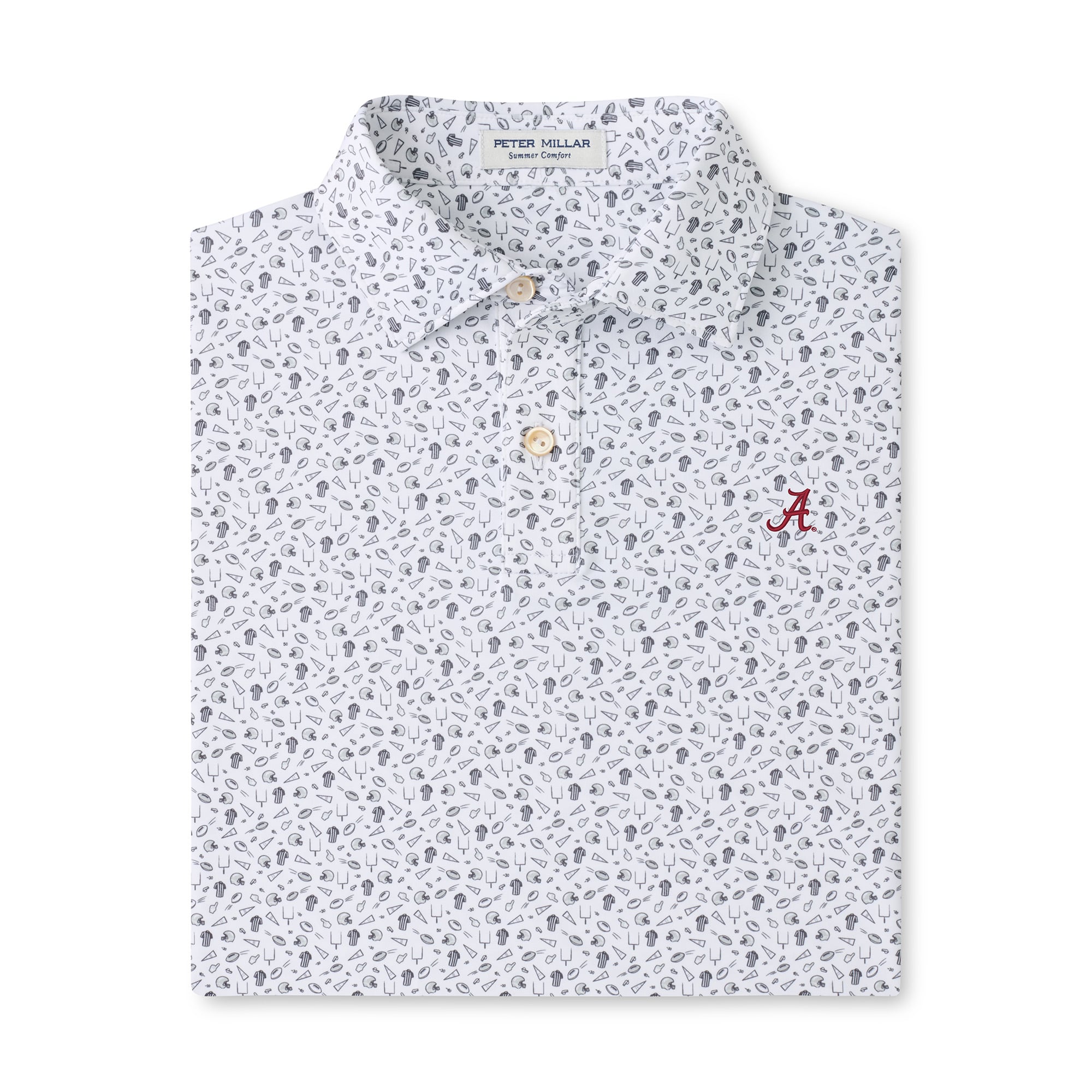 Polo de performance Peter Millar Gray Alabama Crimson Tide pour jeunes