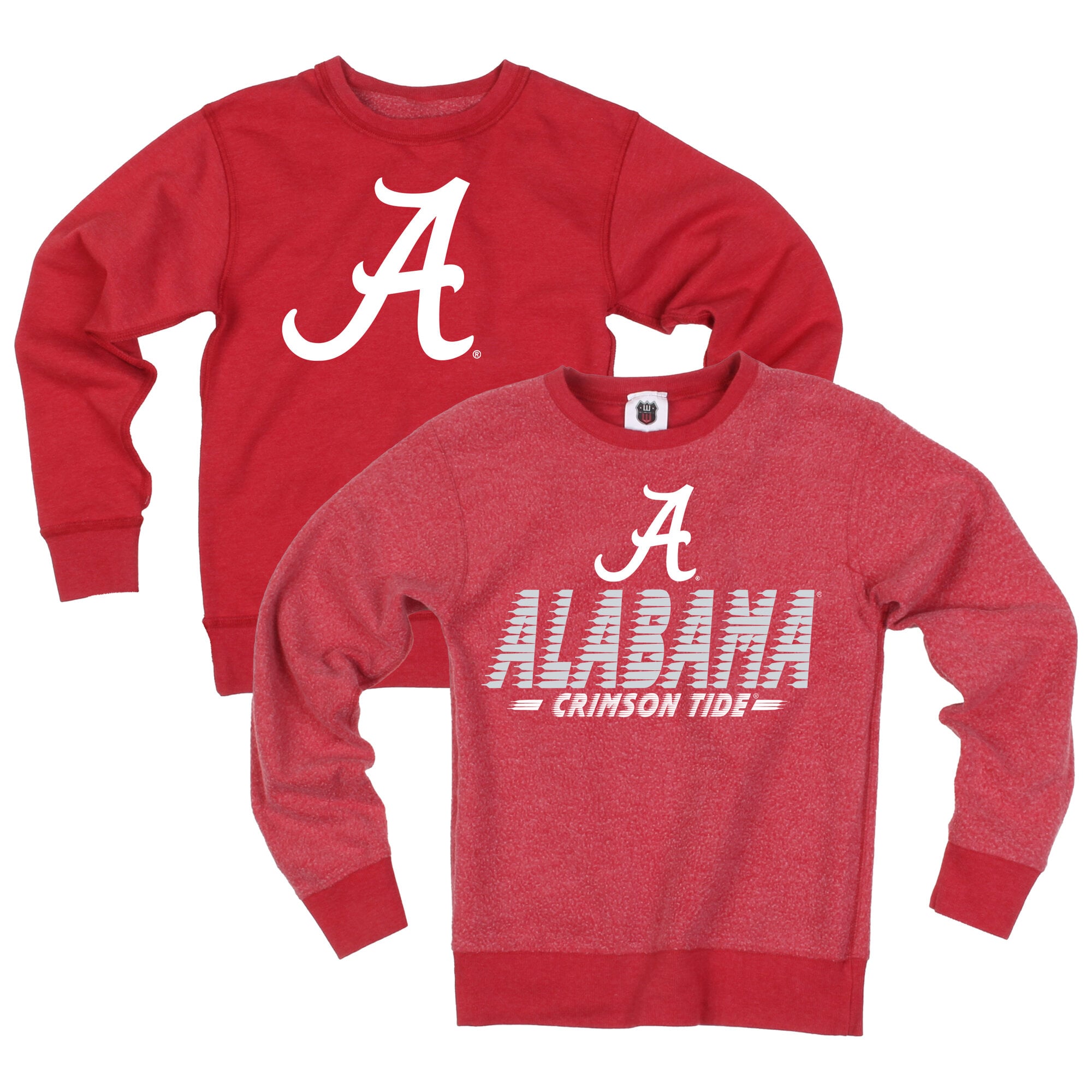 Youth Wes & Willy  Crimson Alabama Tide Reversible Sweatshirt